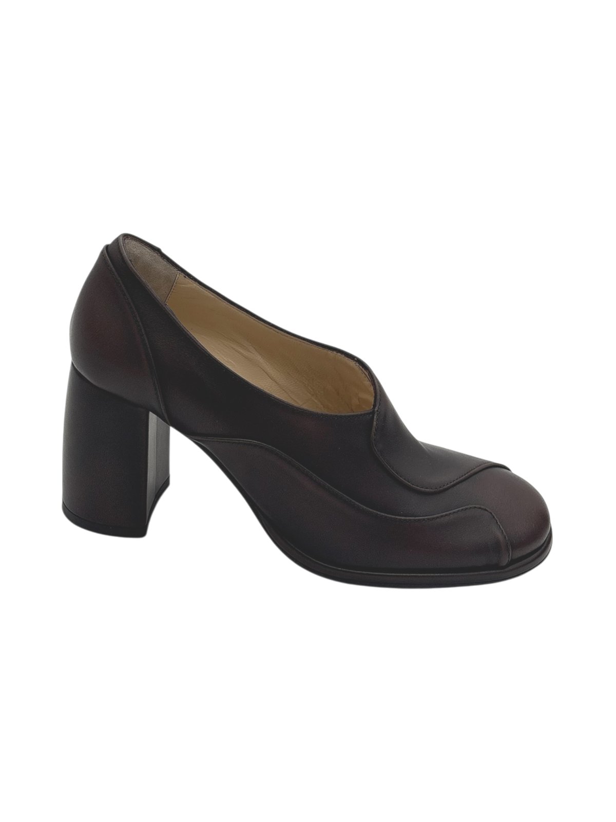 Scarpa donna in pelle Malloni 35017 Cacao