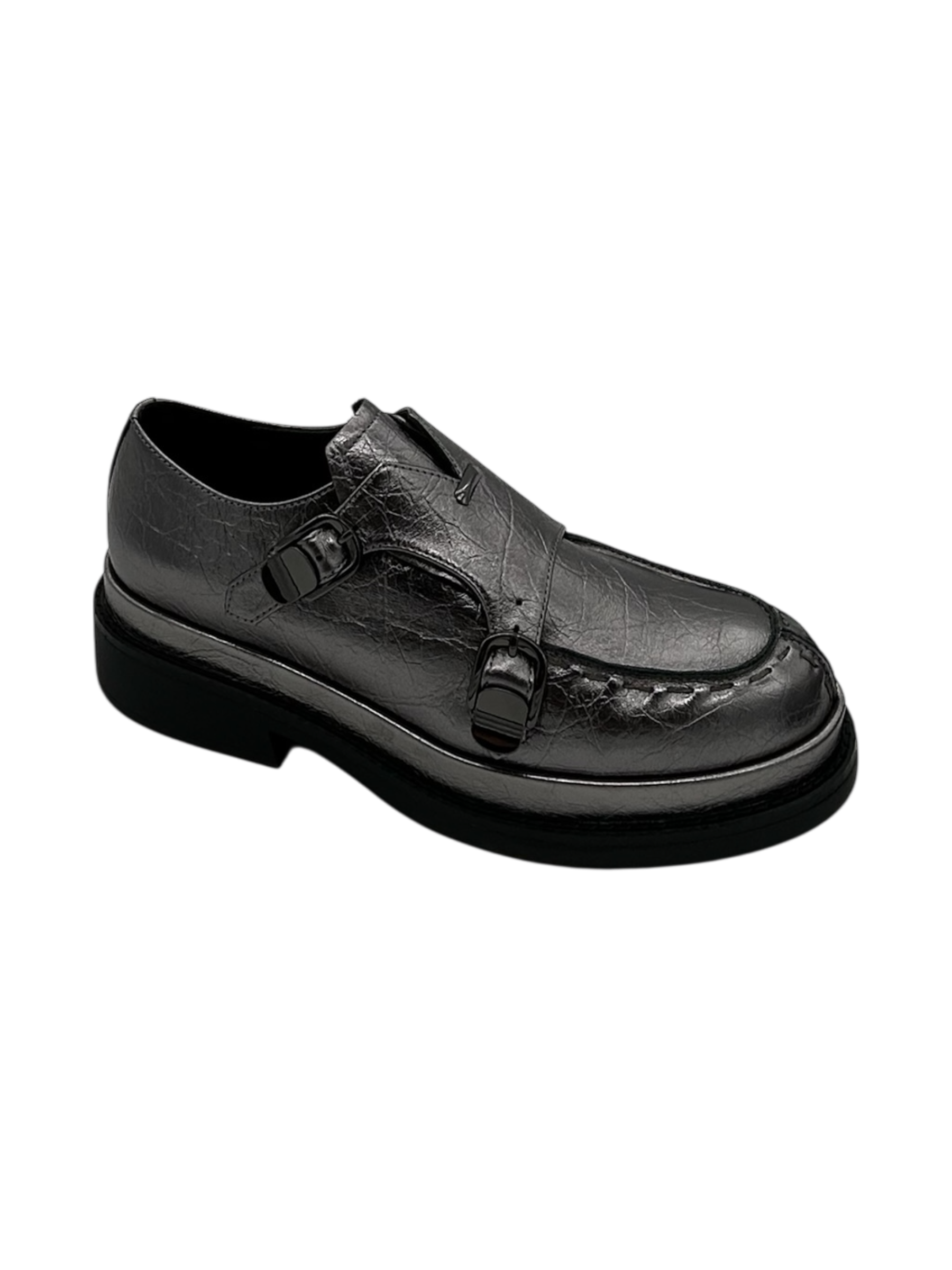 Scarpa pelle donna ELVIO ZANON laminata Peltro -EC0705X-