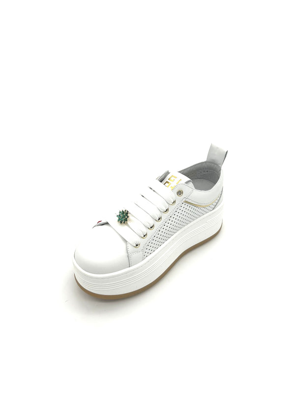 Sneaker pelle donna GIO+ Combi Forata White - ANIA 20A  -