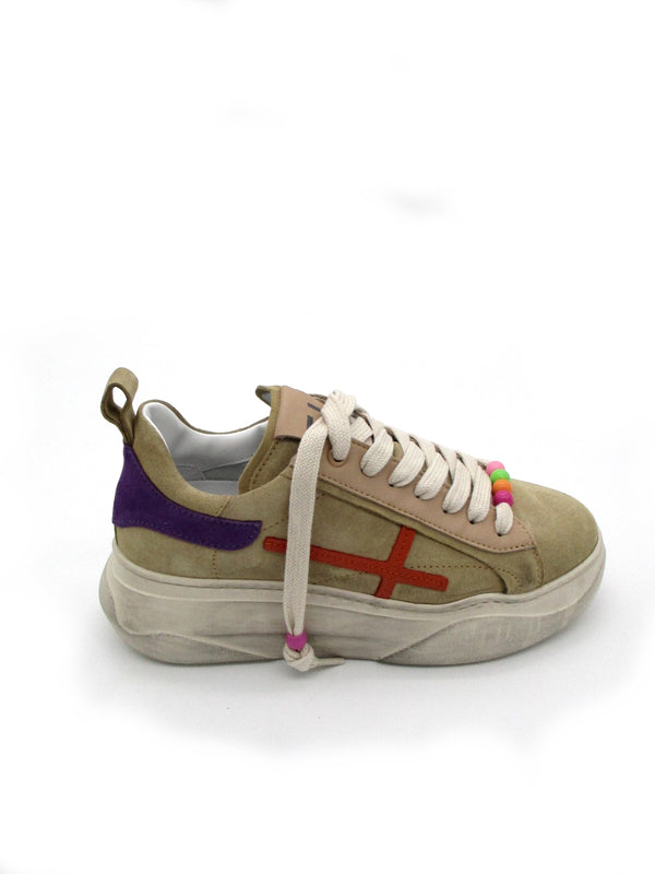 Sneaker pelle donna GIO+ Combi Vintage Arancio - GIADA 62S -