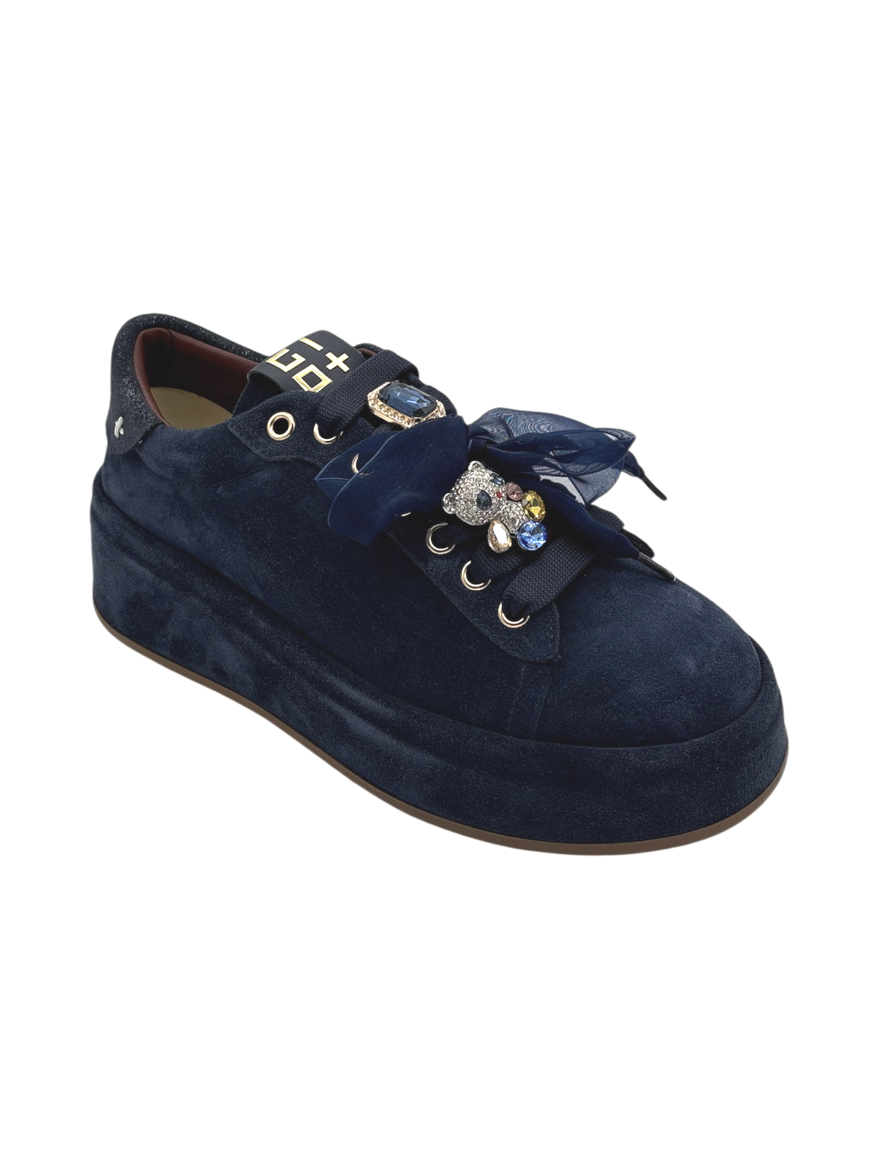 Sneakers Camoscio Donna GIO+ Combi Denim - Oliva 148