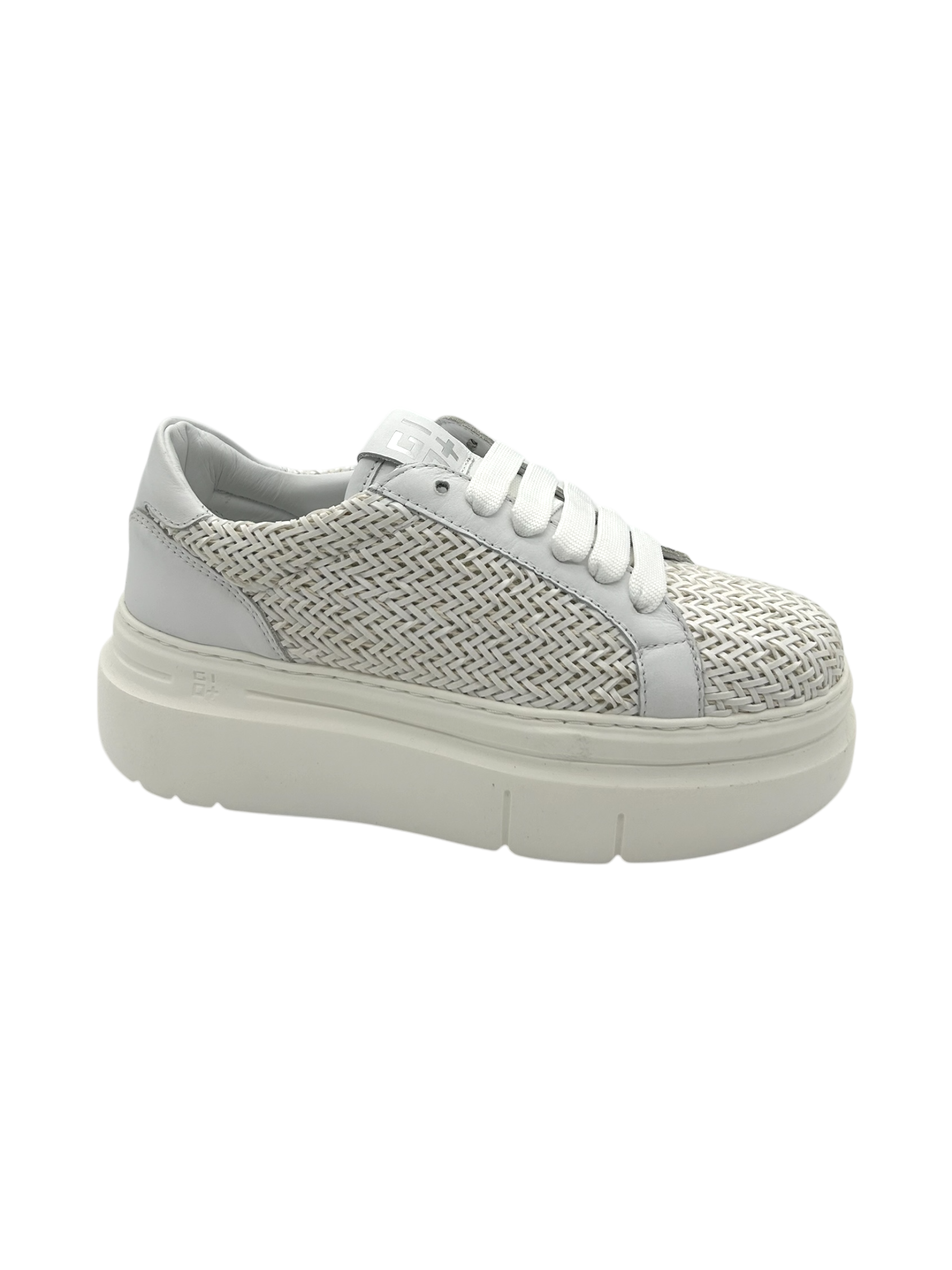 Sneakers pelle donna GIO+ Combi White intreccio   - Aria 50 A -