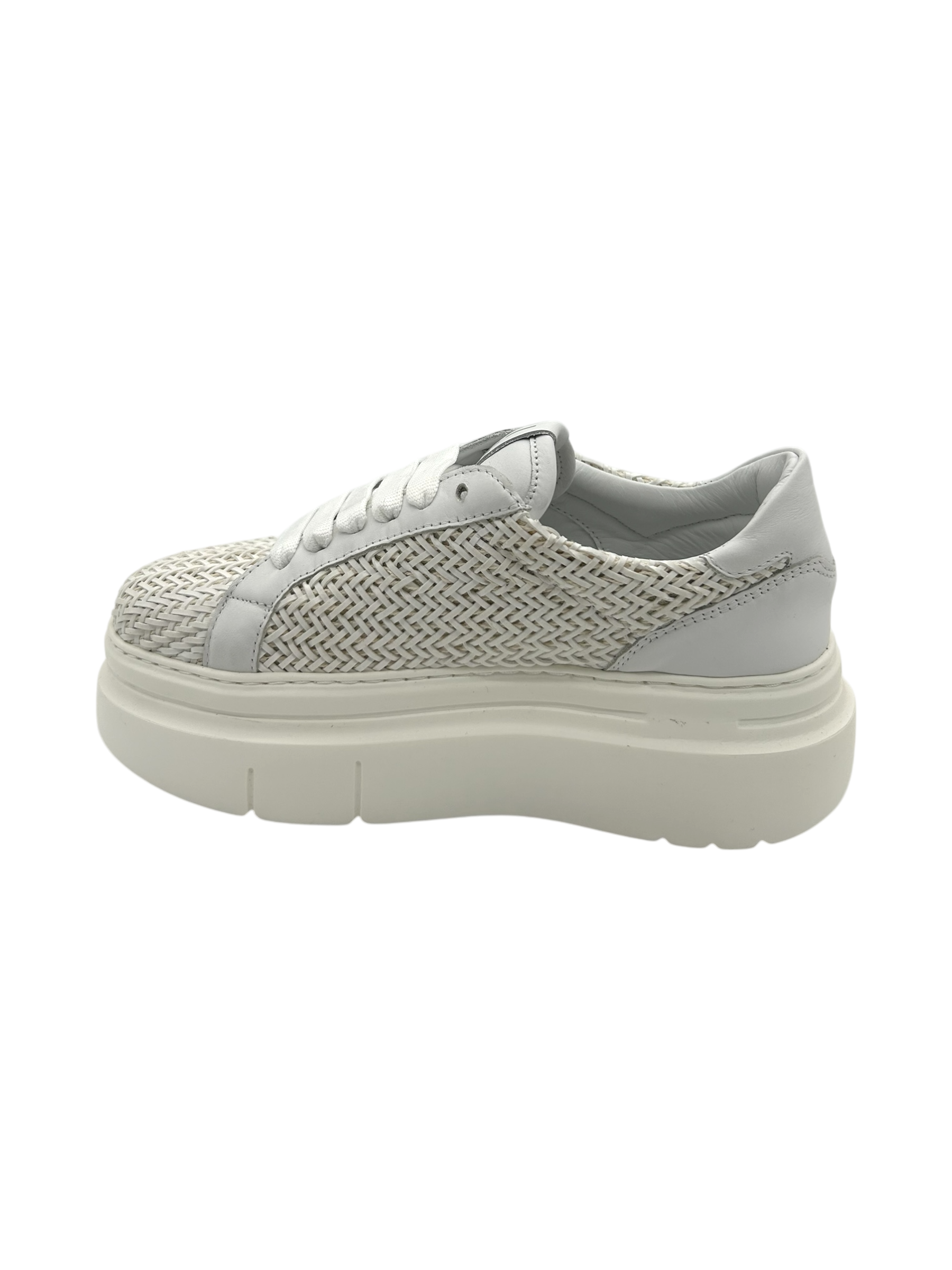 Sneakers pelle donna GIO+ Combi White intreccio   - Aria 50 A -