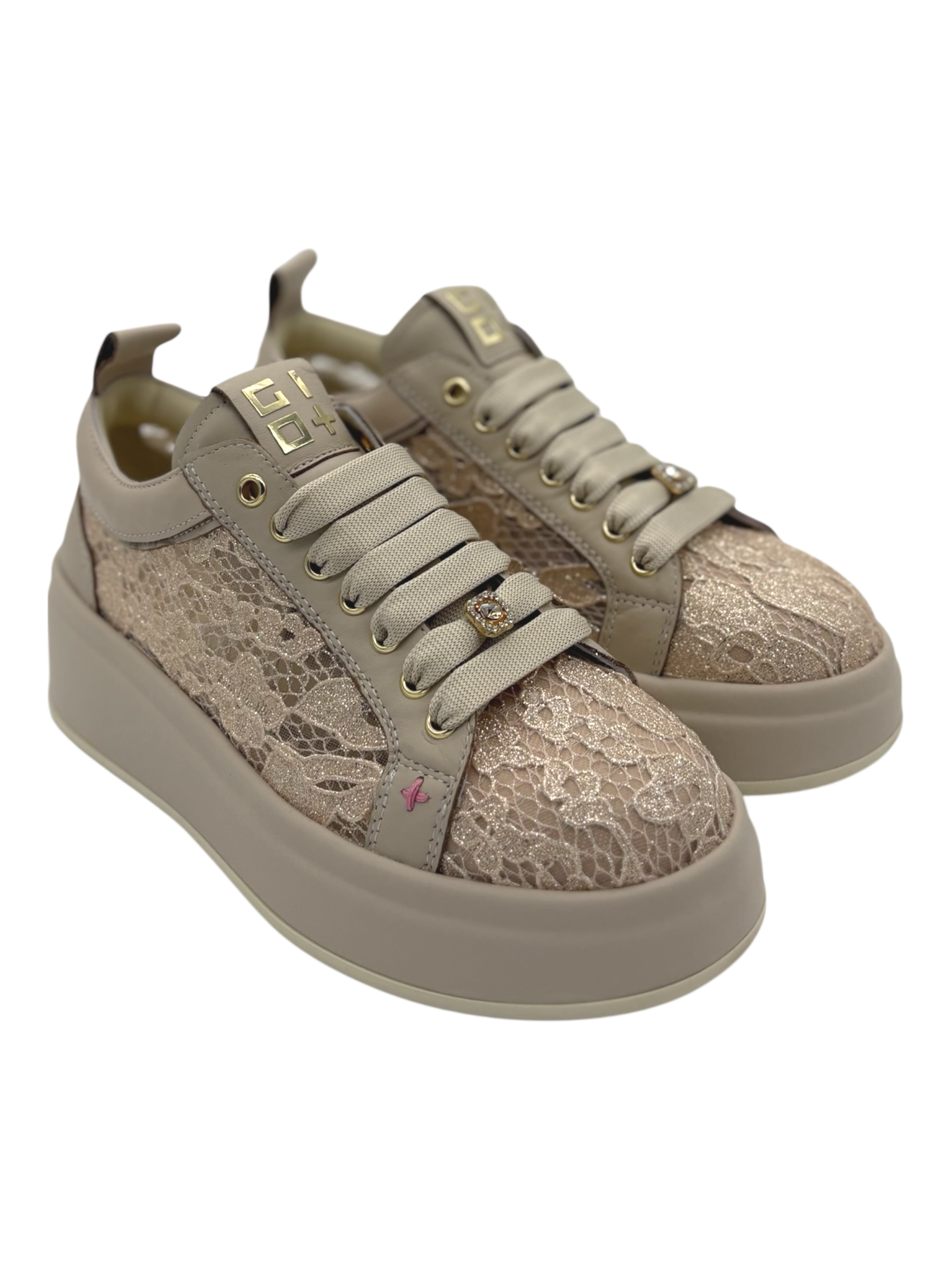 Sneakers pelle donna GIO+ combi Pizzo -Oliva 58A -