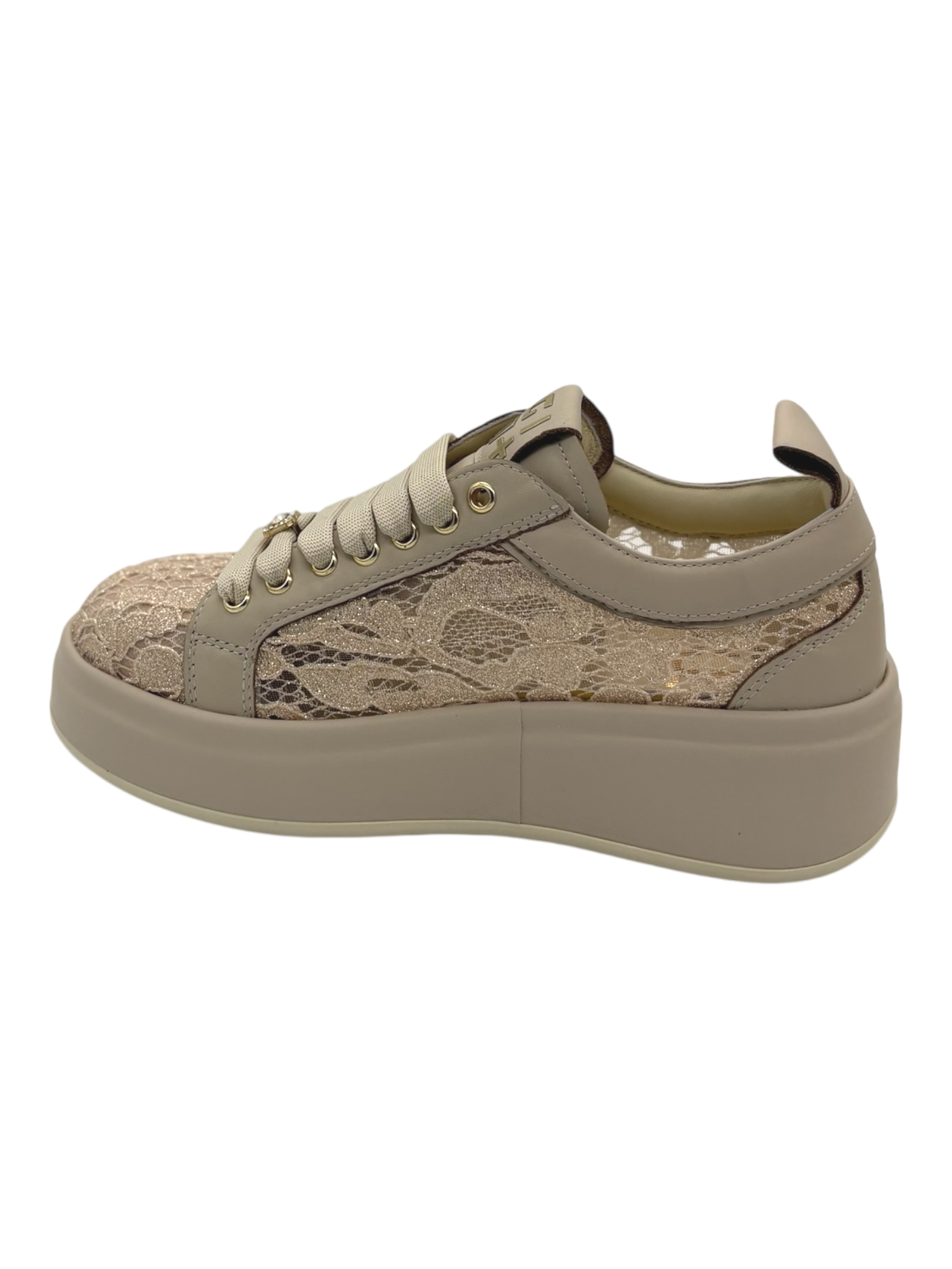 Sneakers pelle donna GIO+ combi Pizzo -Oliva 58A -