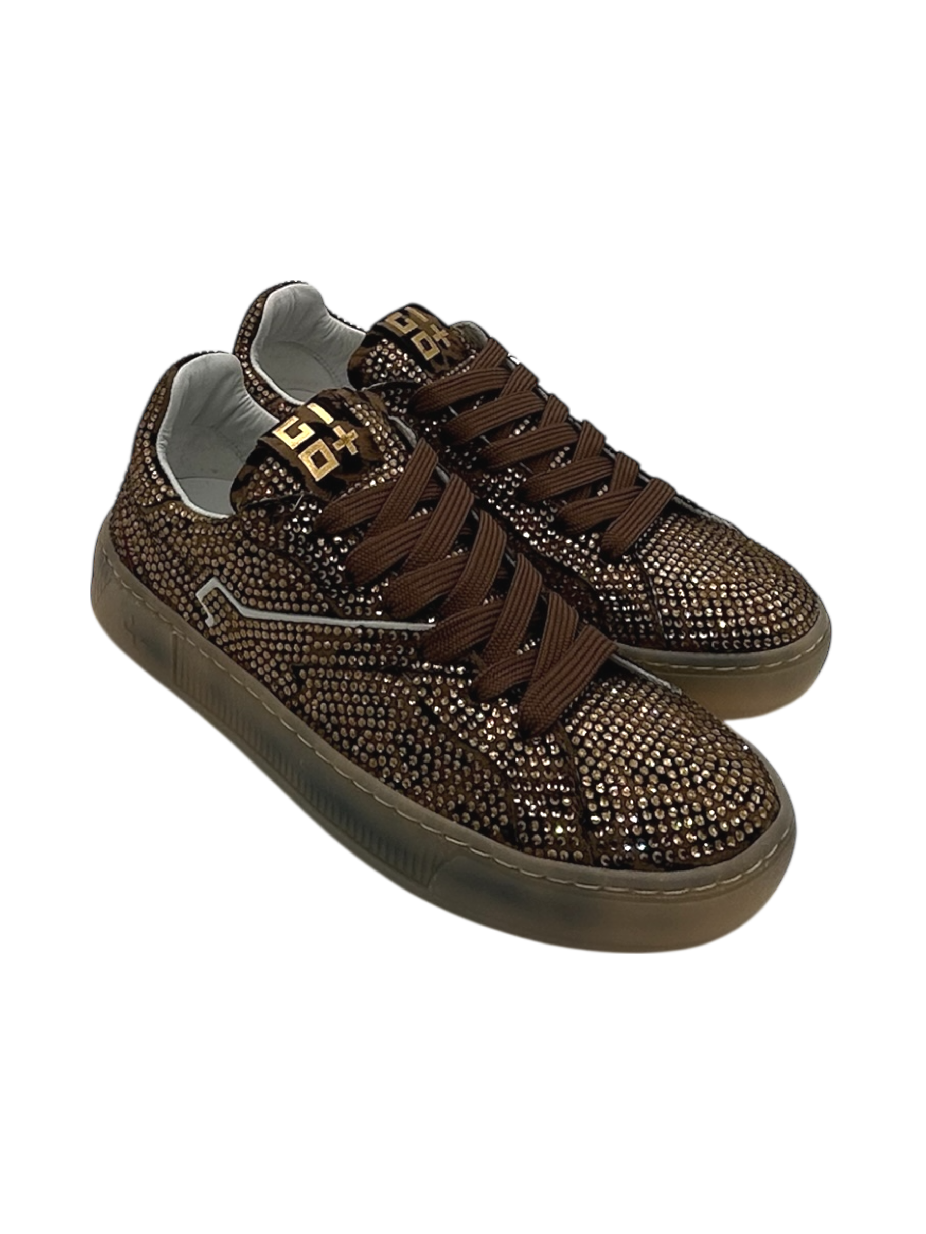 Sneakers pelle donna GIO+ Combi strass - Blue50S -