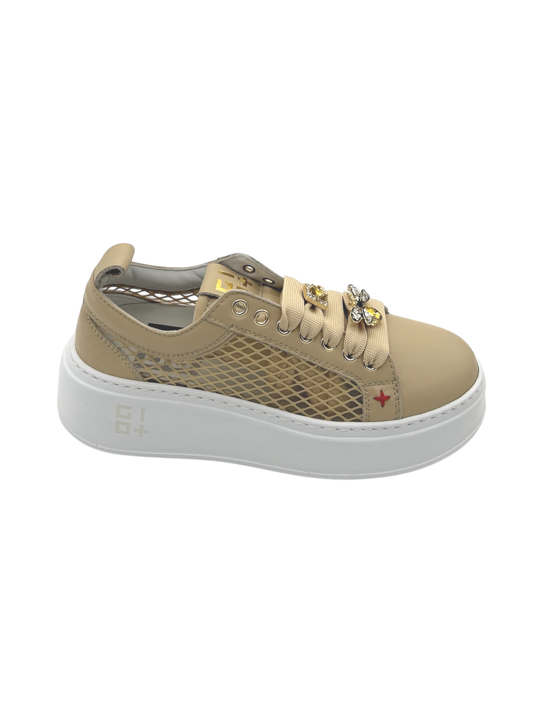 Sneakers pelle donna GIO+ Combi Cappuccino   - PIA342 A -