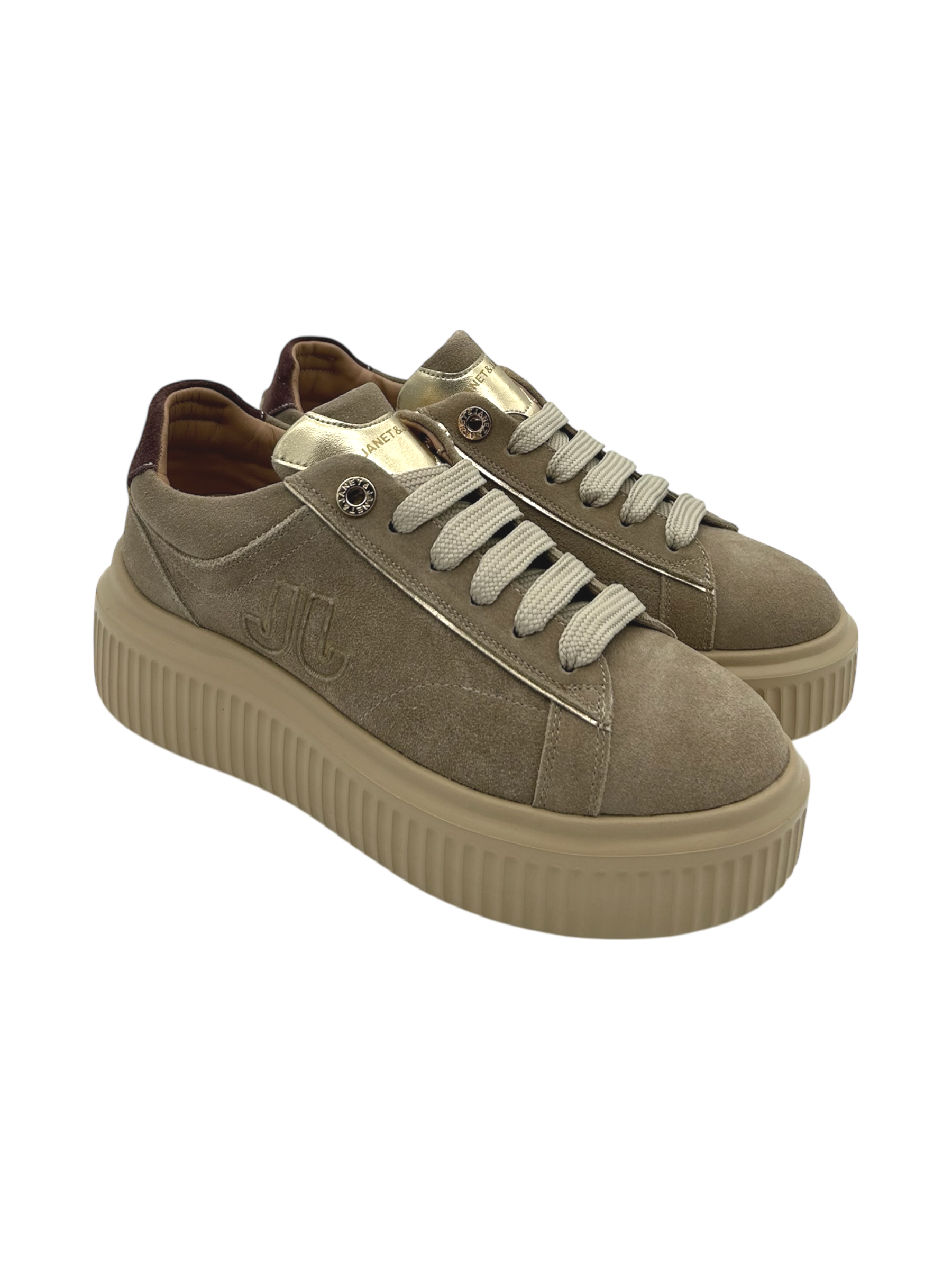 Sneakers pelle donna Janet & Janet Cappuccino -J402-