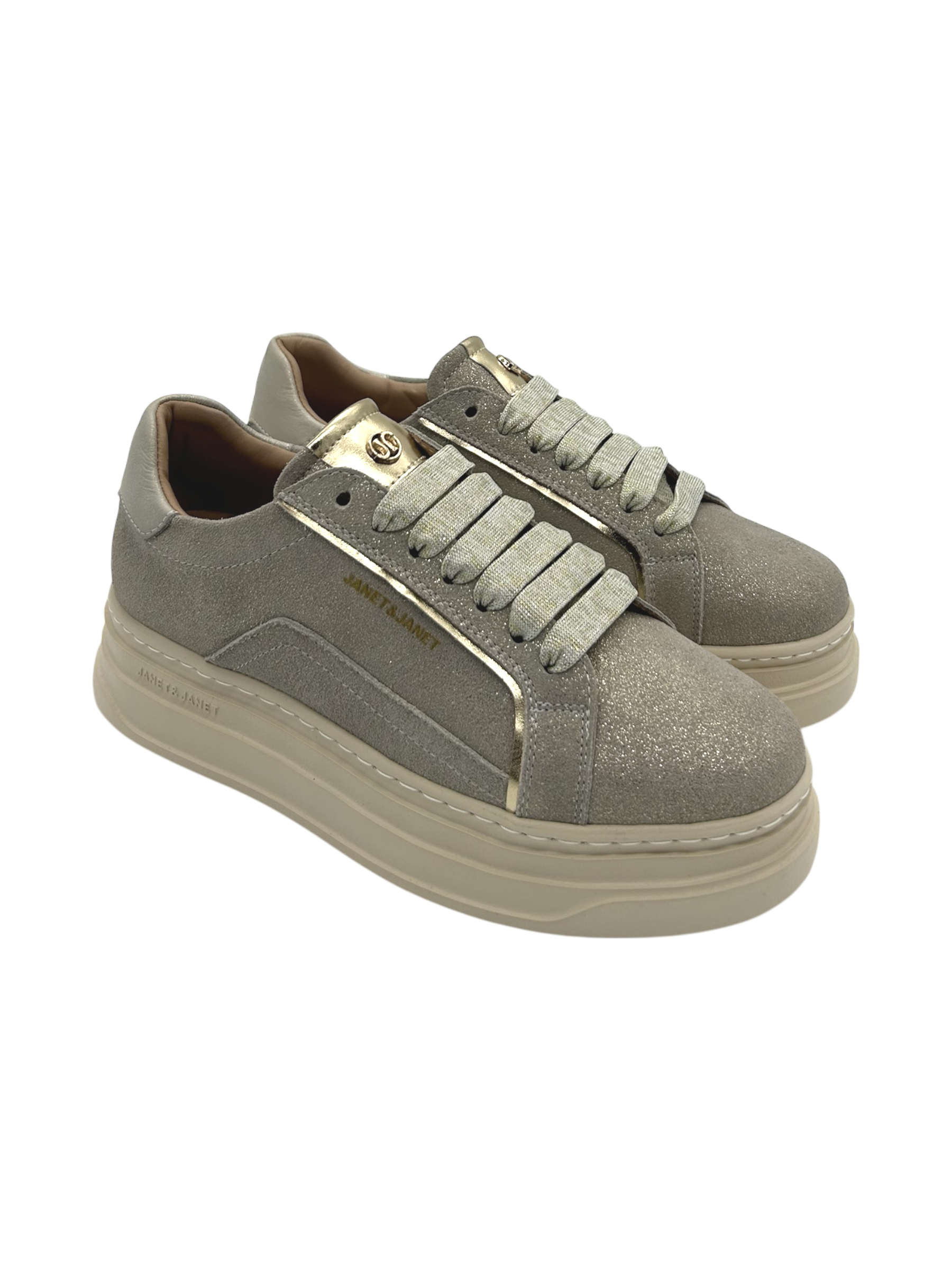 Sneakers pelle donna Janet & Janet Beige -J430-