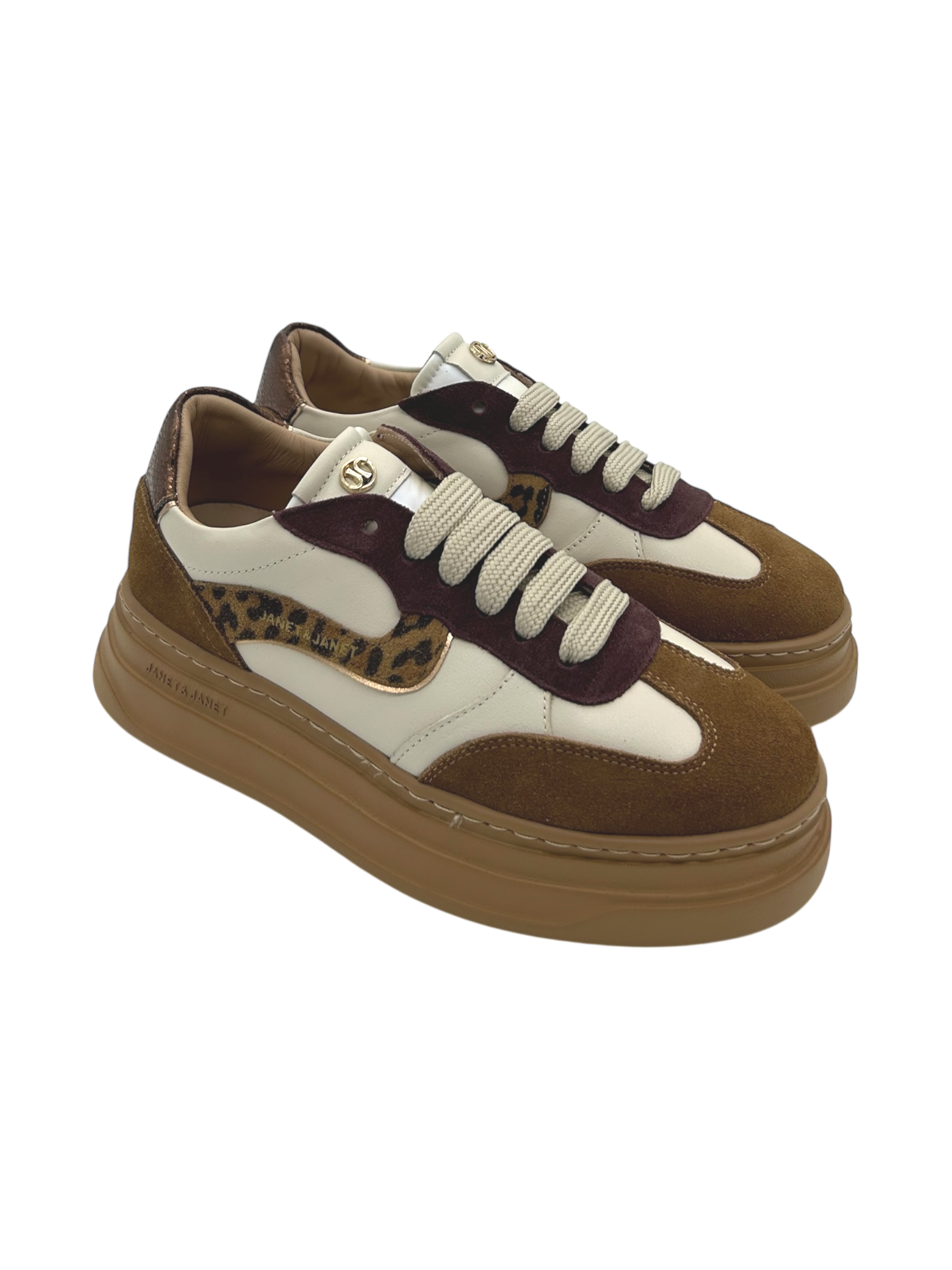 Sneakers pelle donna Janet & Janet Cognac - J432 -