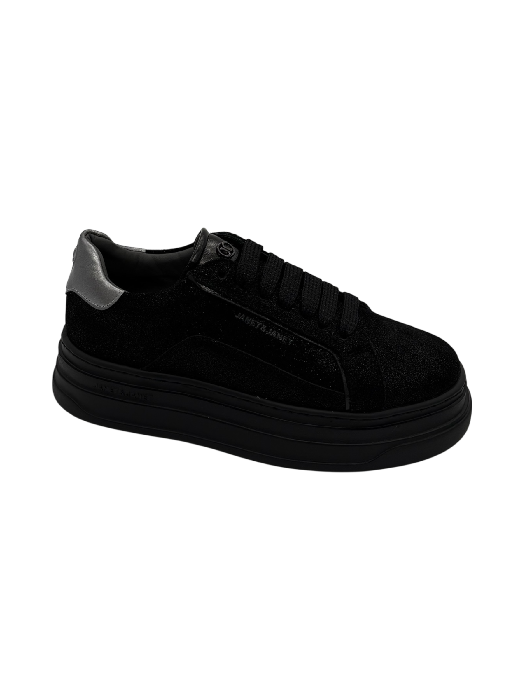 Sneakers pelle donna Janet & Janet Black -J430-