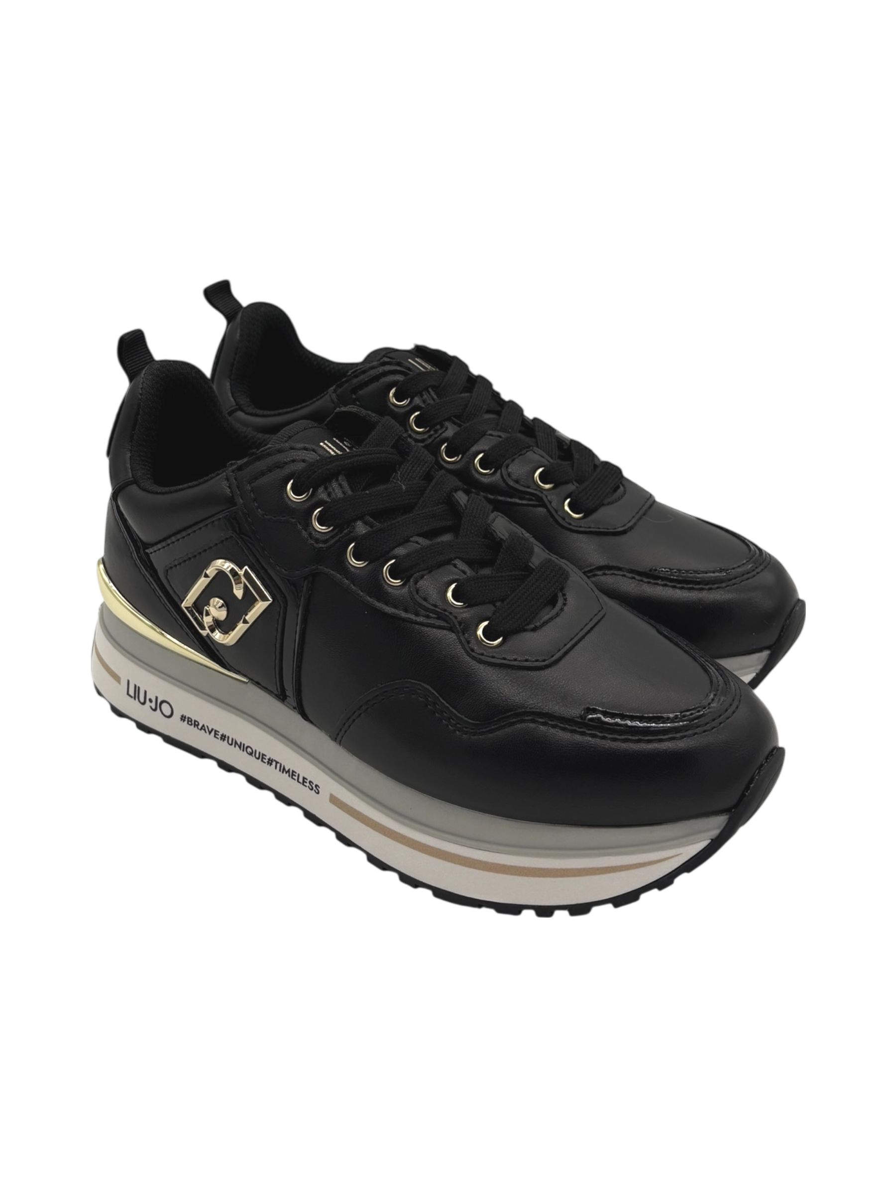 Sneakers pelle LIUJO Black  - Maxi Wonder 01 -
