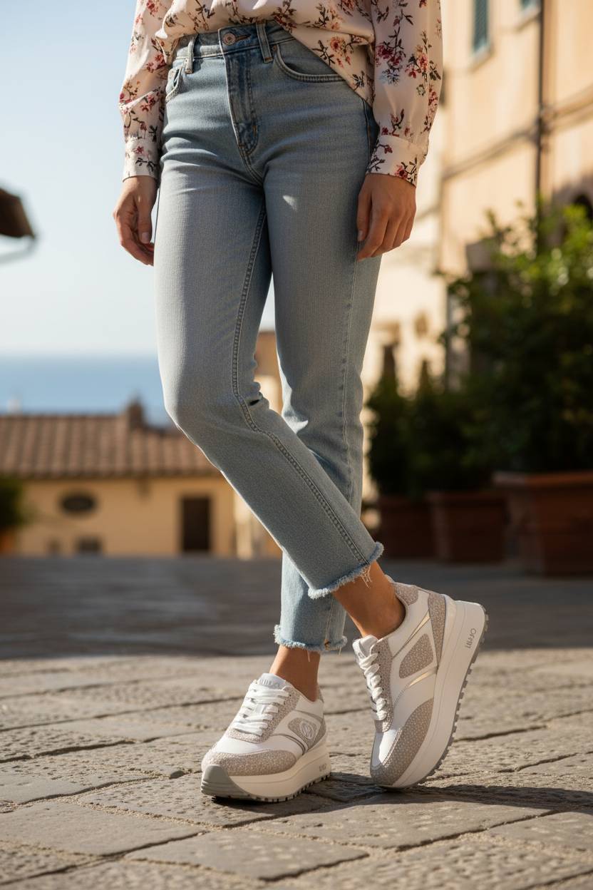 Sneakers pelle LIUJO White - Maxi Wonder 97 -
