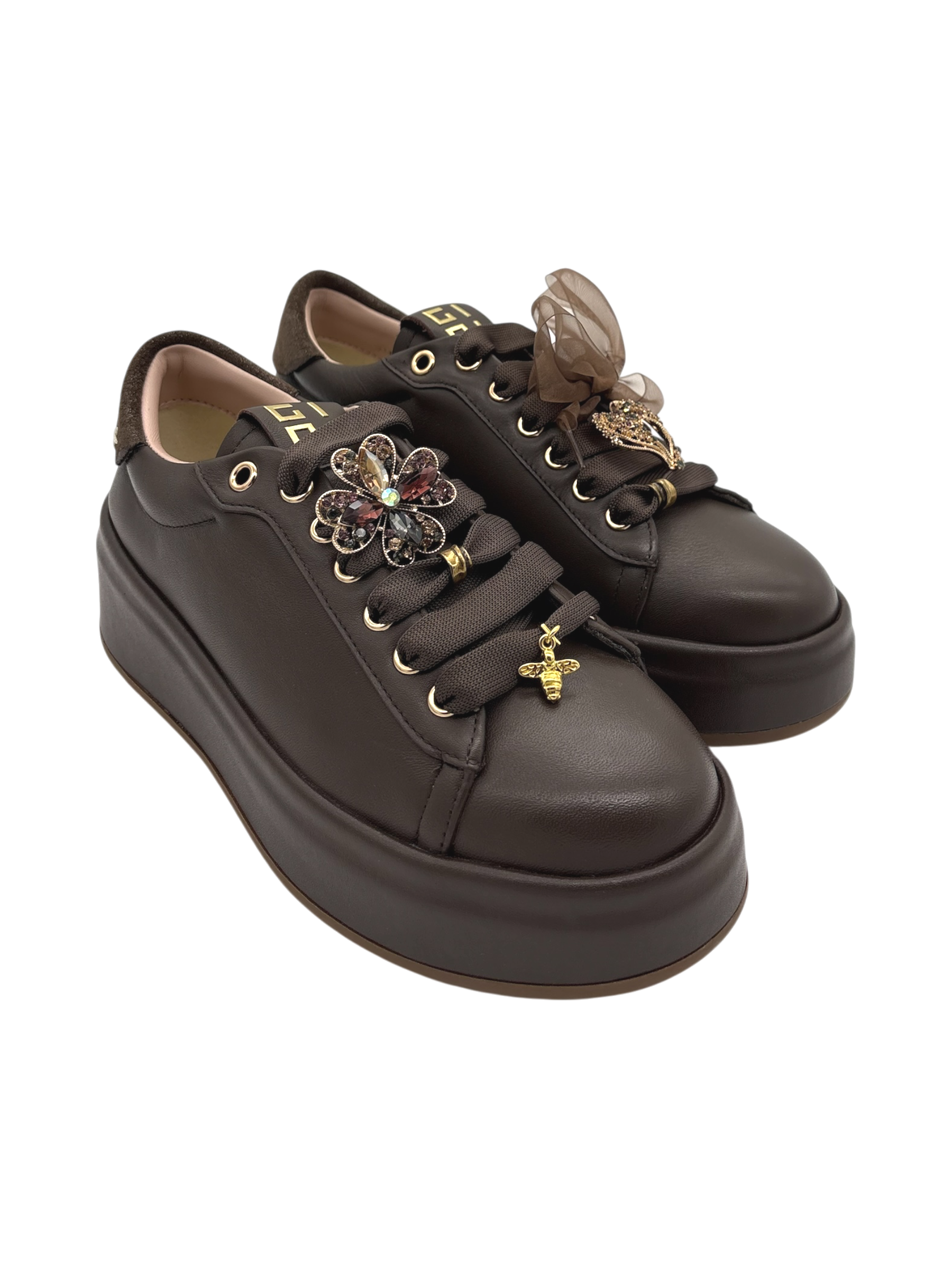 Sneakers Pelle Donna GIO+ Combi Moro - Oliva 120