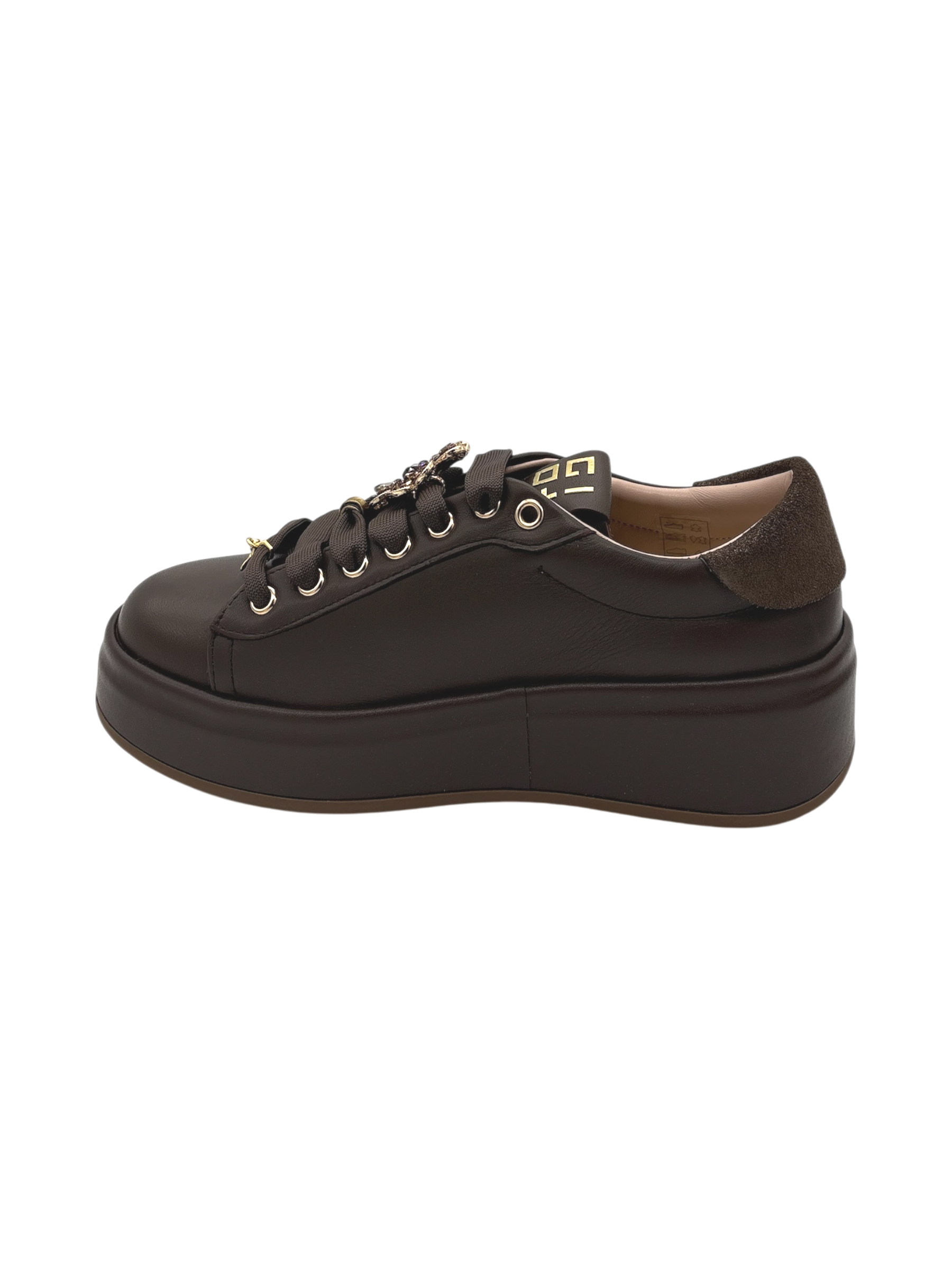 Sneakers Pelle Donna GIO+ Combi Moro - Oliva 120