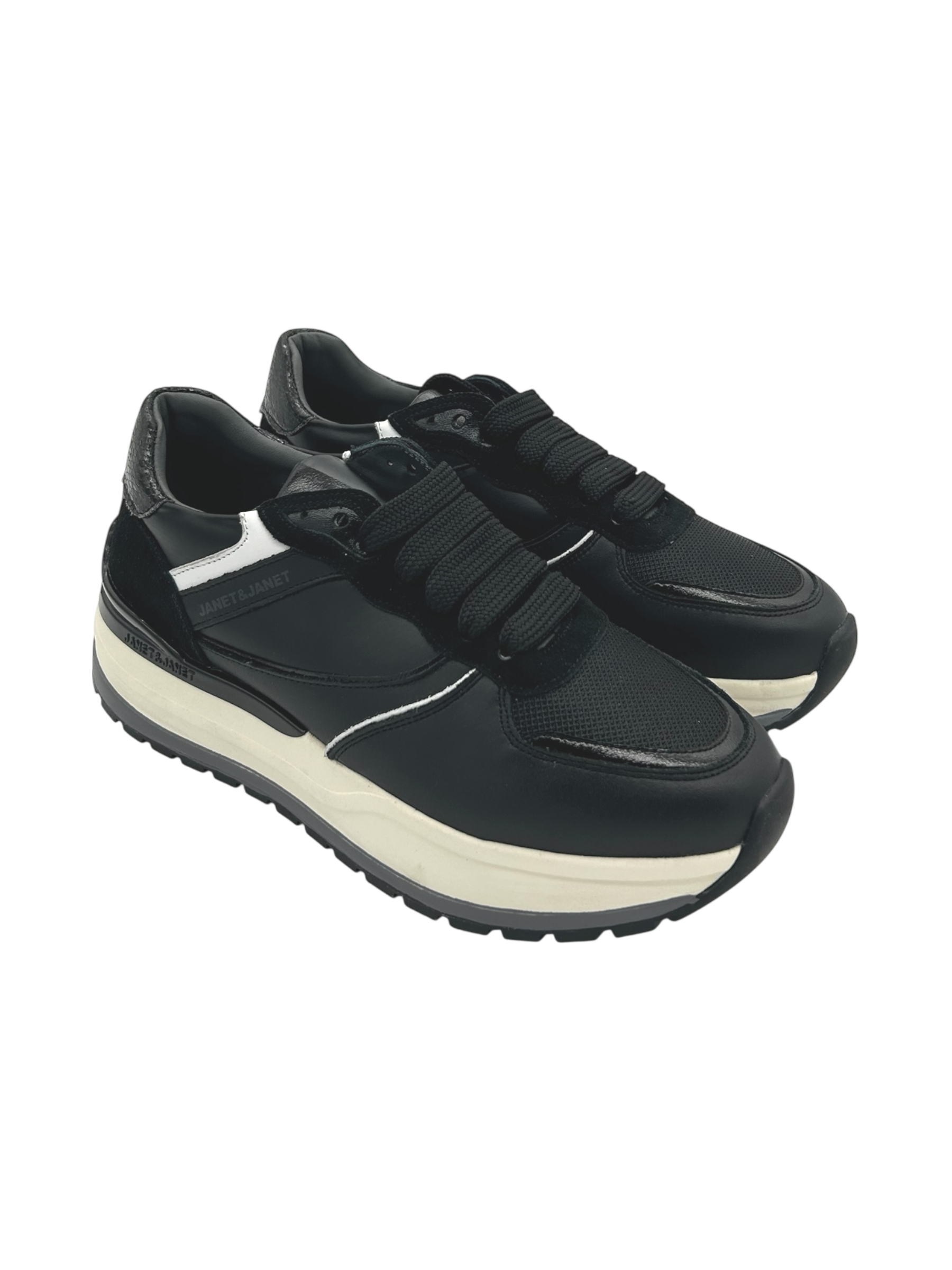 Sneakers pelle donna Janet & Janet Black - J411 -
