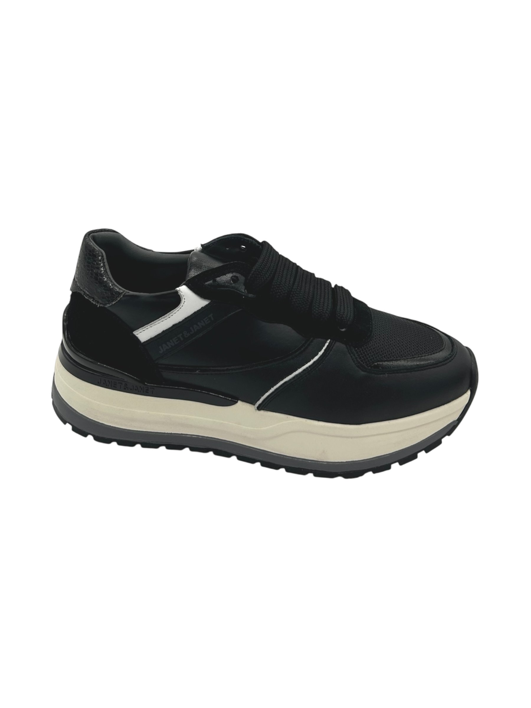 Sneakers pelle donna Janet & Janet Black - J411 -