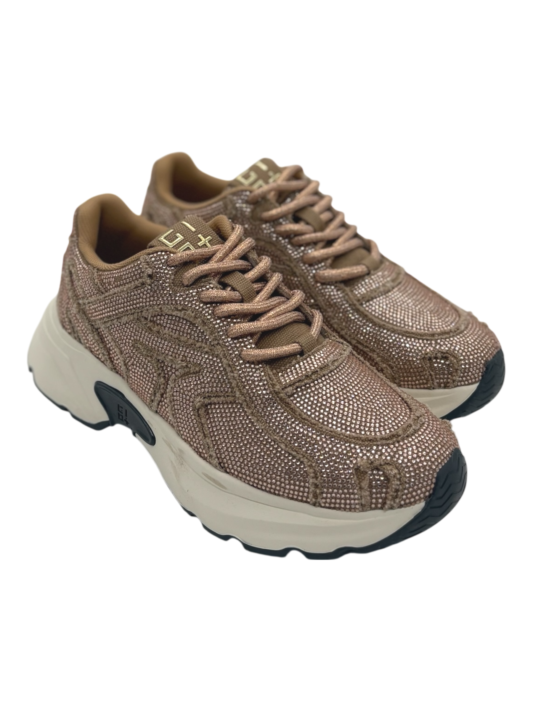 Sneakers pelle donna GIO+ Strass Rosè -Dalia 01 -