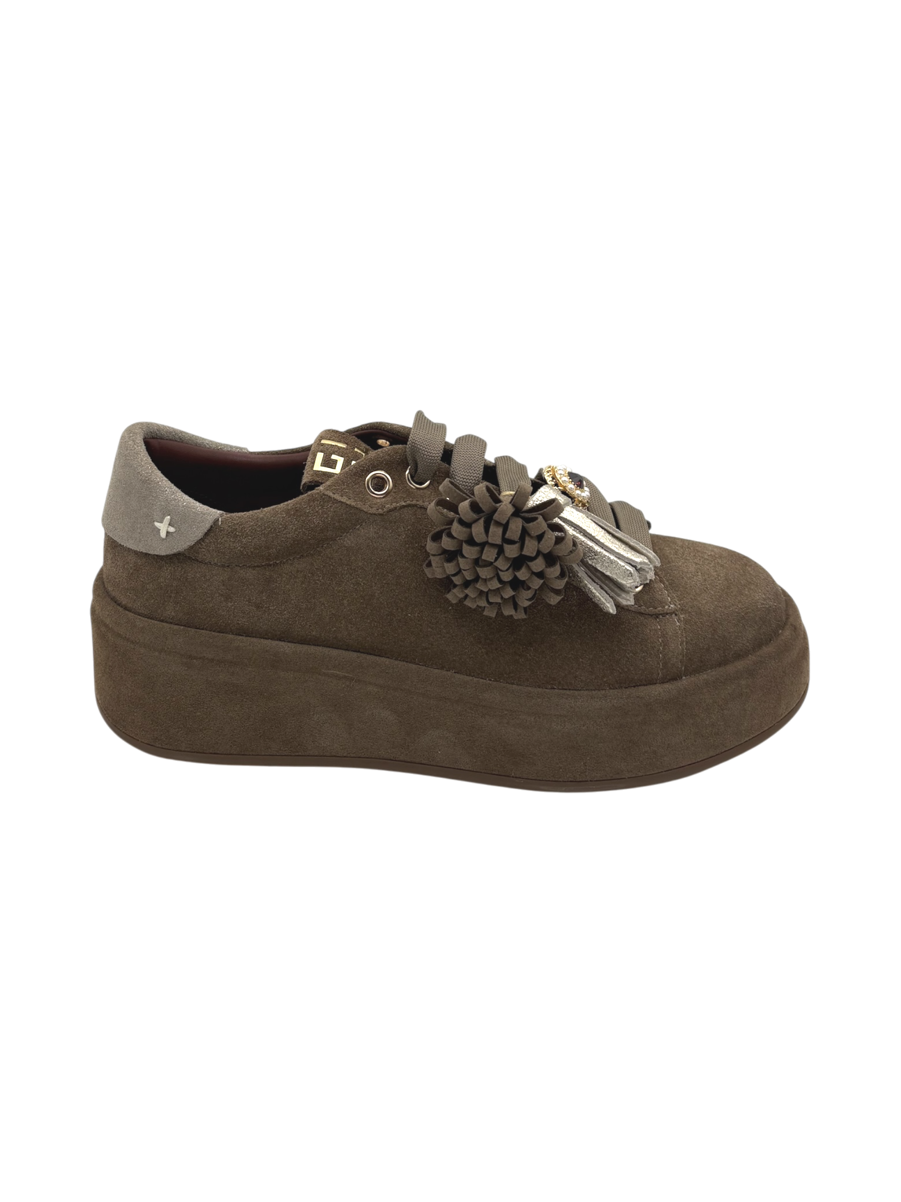 Sneakers Camoscio Donna GIO+ Combi Taupe - Oliva 150