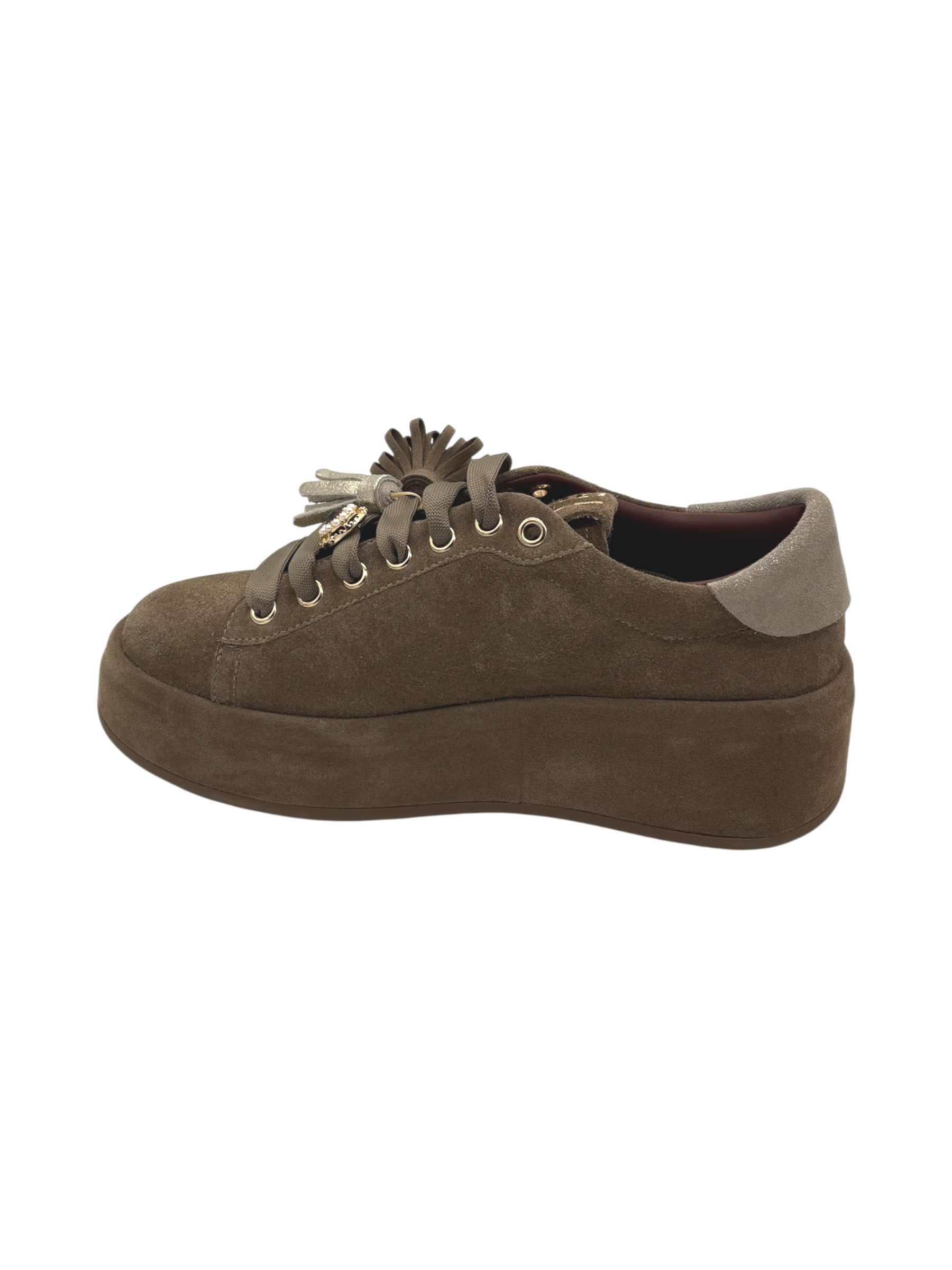 Sneakers Camoscio Donna GIO+ Combi Taupe - Oliva 150