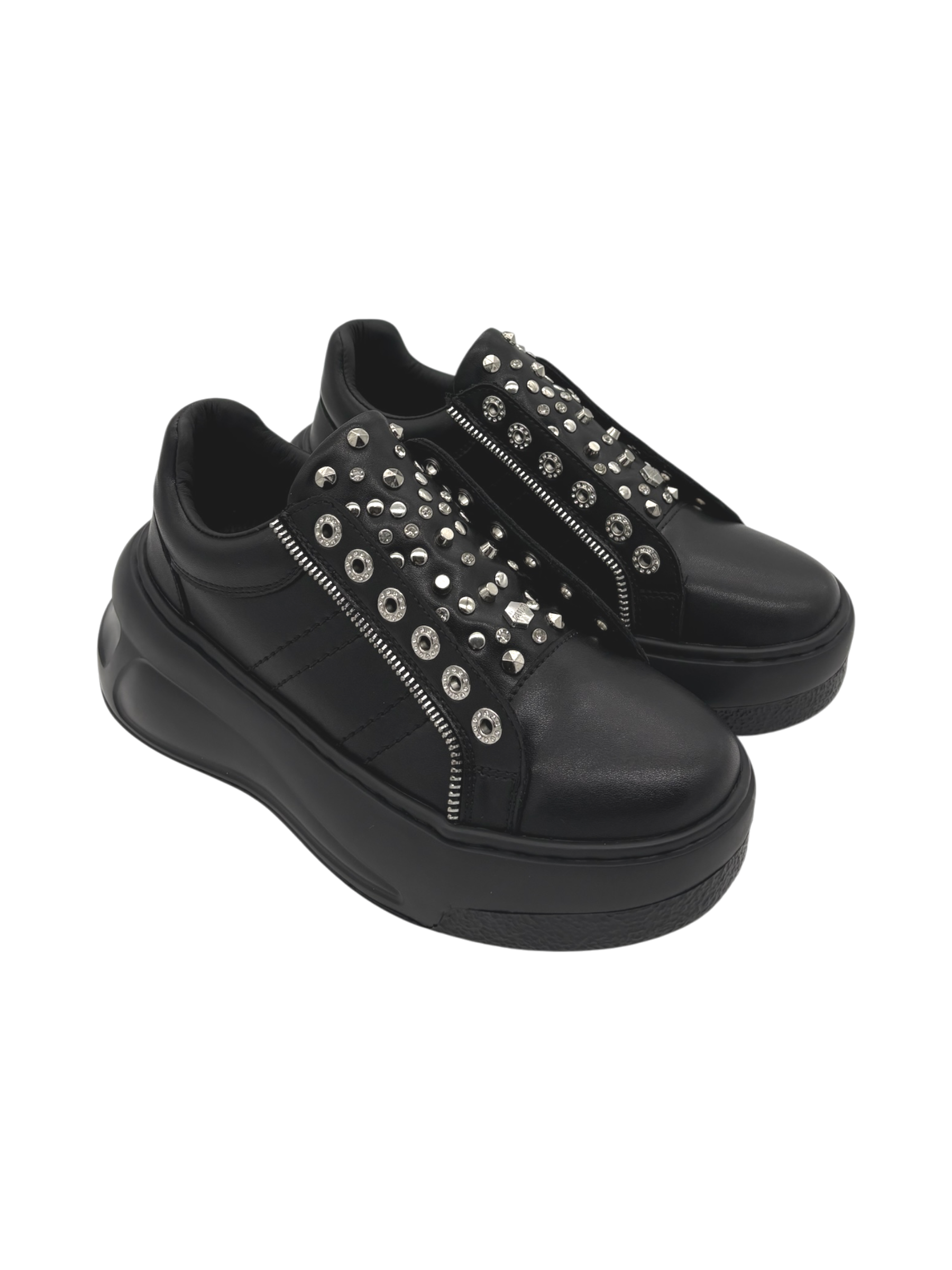 Sneakers pelle donna CULT Black - Nirvana 4843