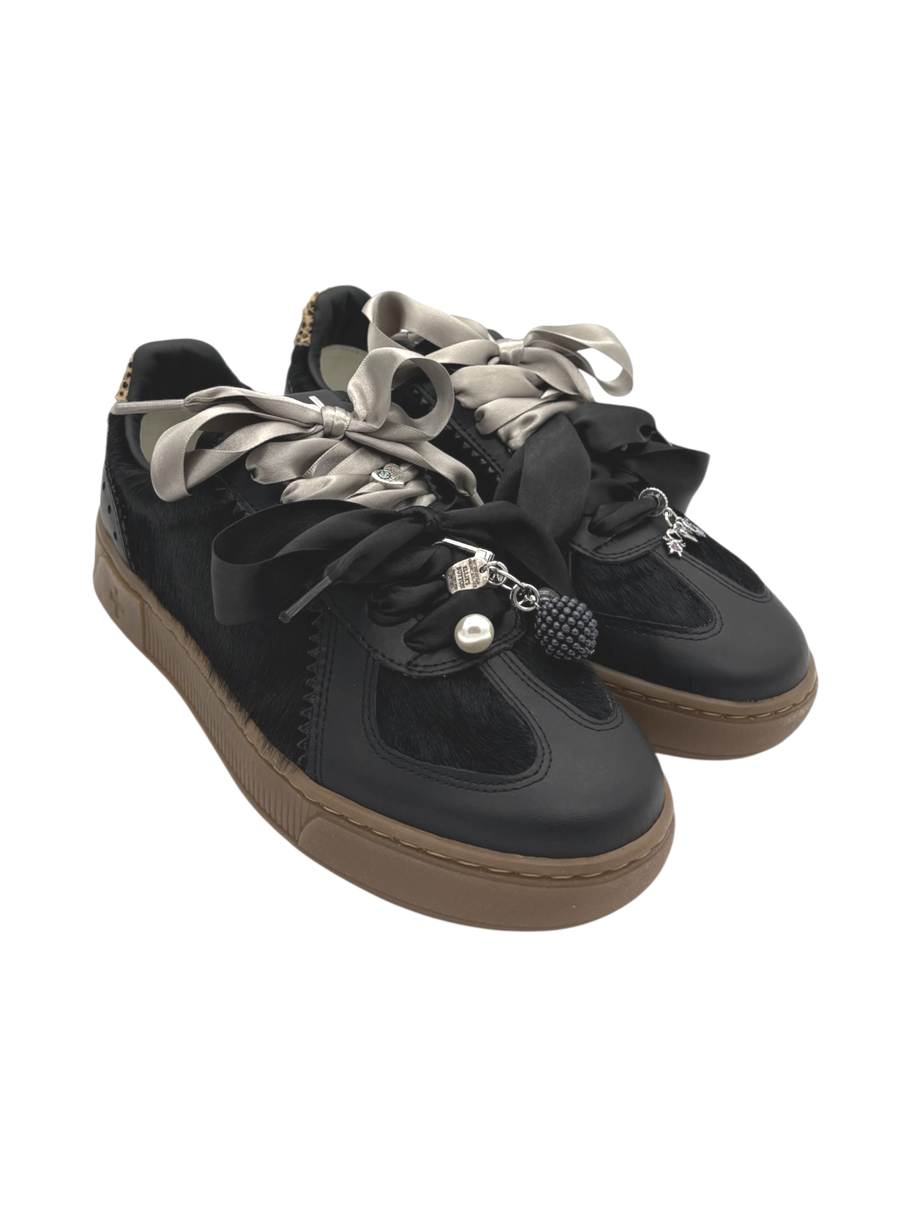 Sneakers pelle donna GIO+ Combi Black-Blue 1056