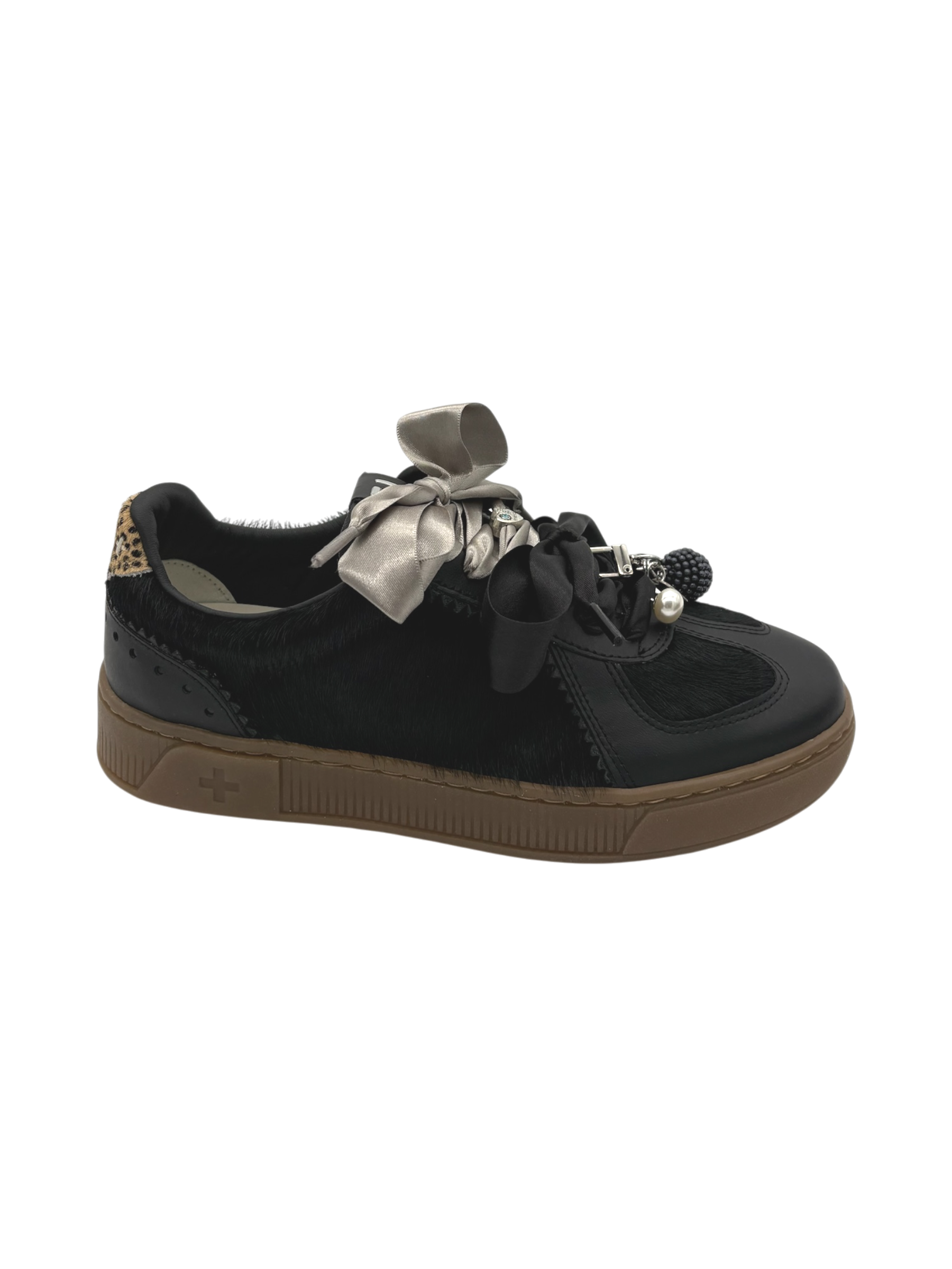 Sneakers pelle donna GIO+ Combi Black-Blue 1056