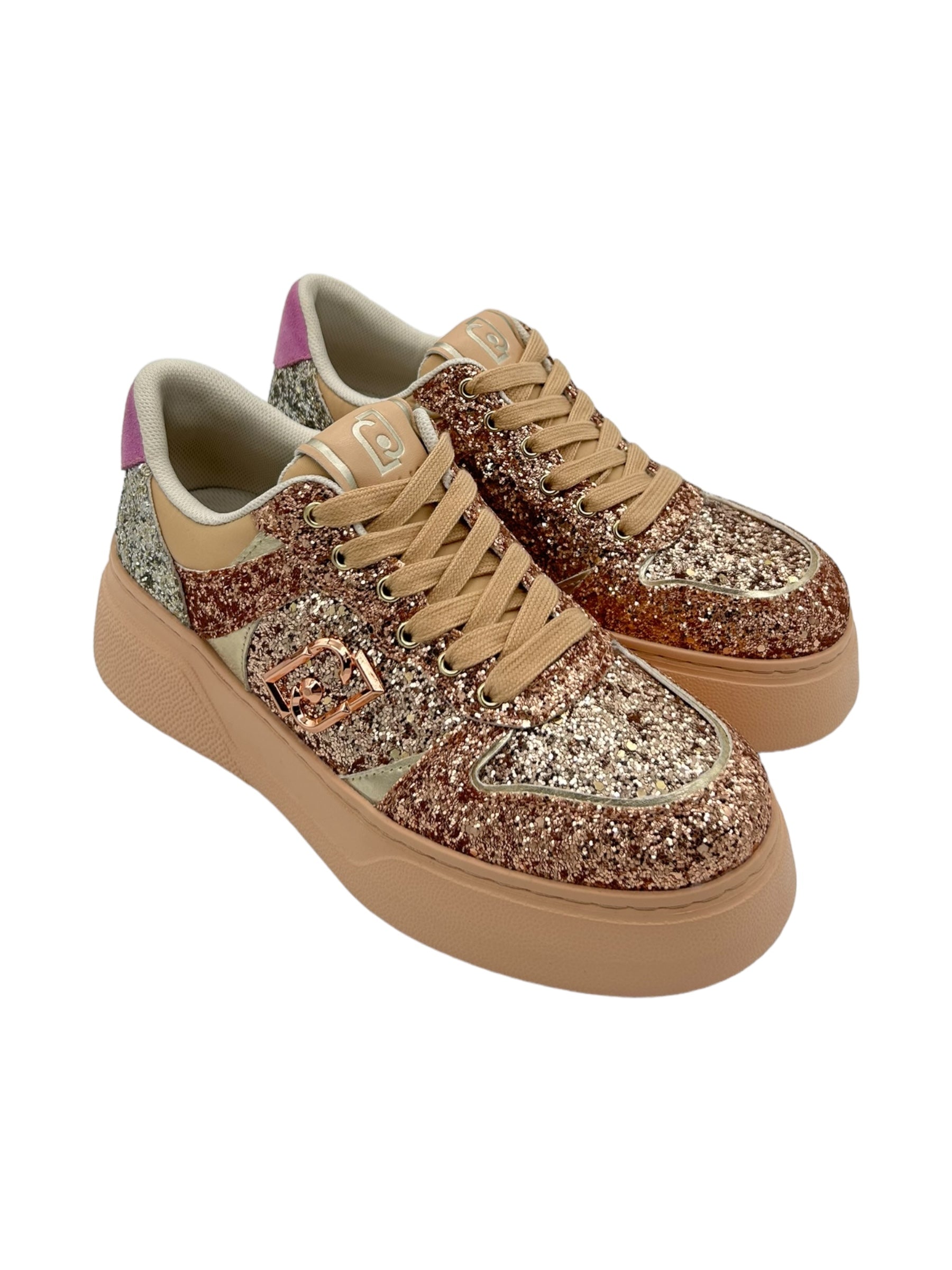 Sneakers LIUJO  Glitter Papaia Rose Gold  - Tamy 02 -