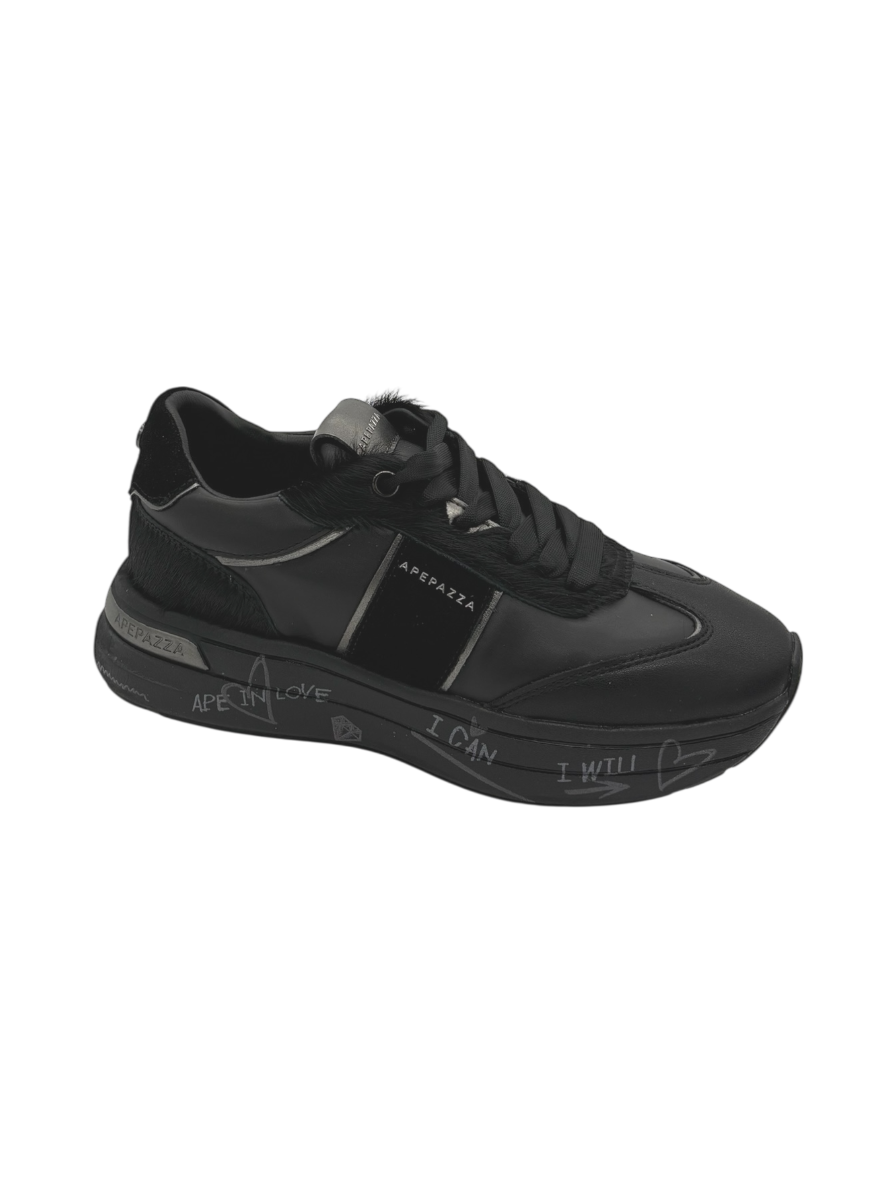 Sneakers donna Apepazza Total Black  -Melissa-