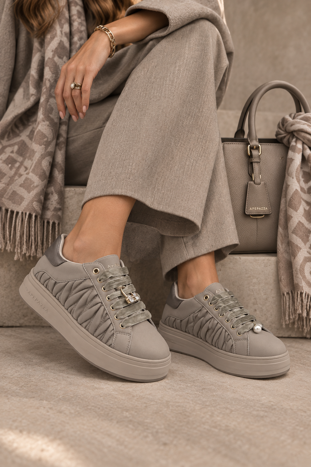 Sneakers donna Apepazza Lifty 15 Taupe