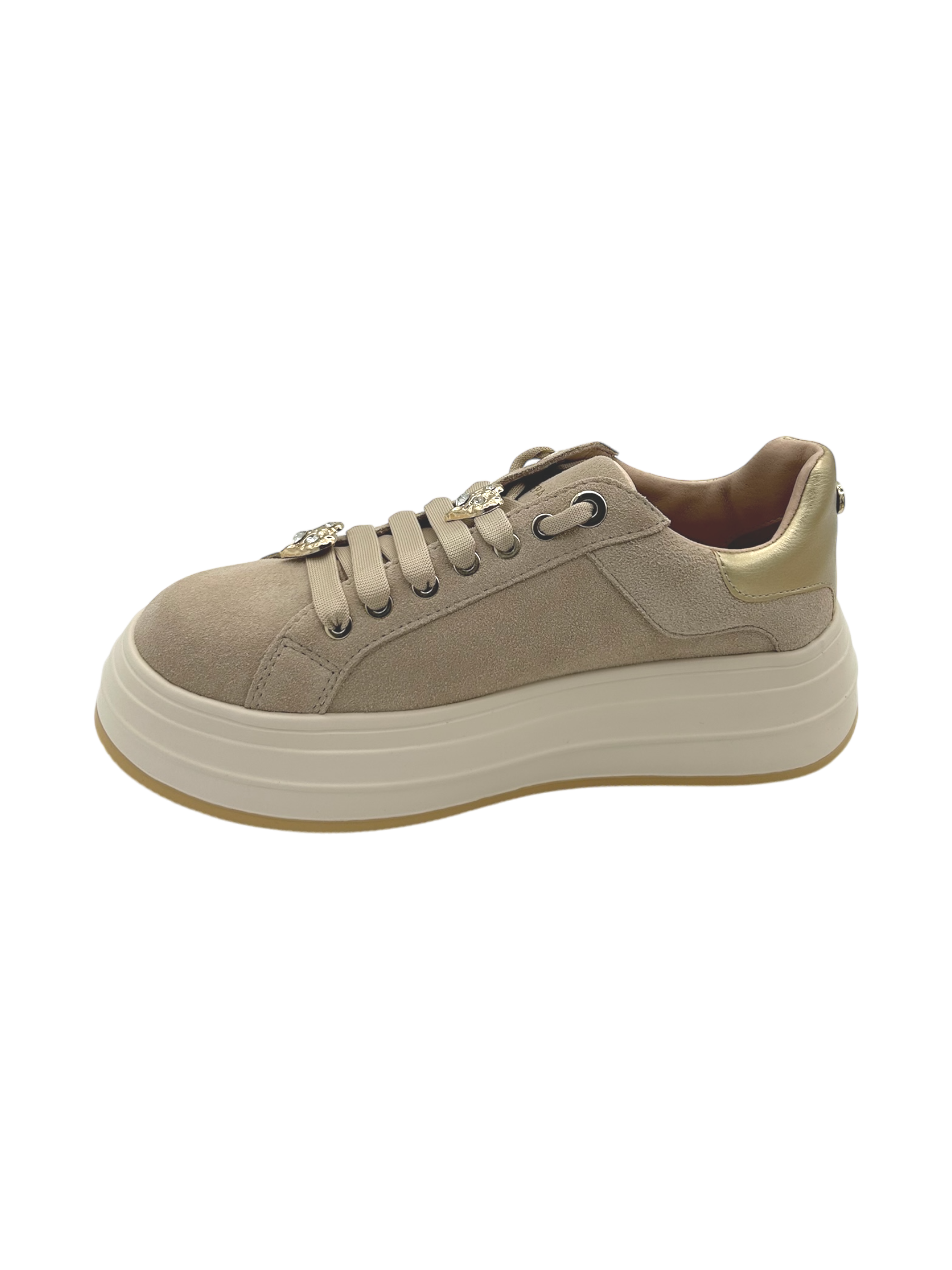 Sneakers donna Apepazza pelle scamosciata Beige - Lucrezia -