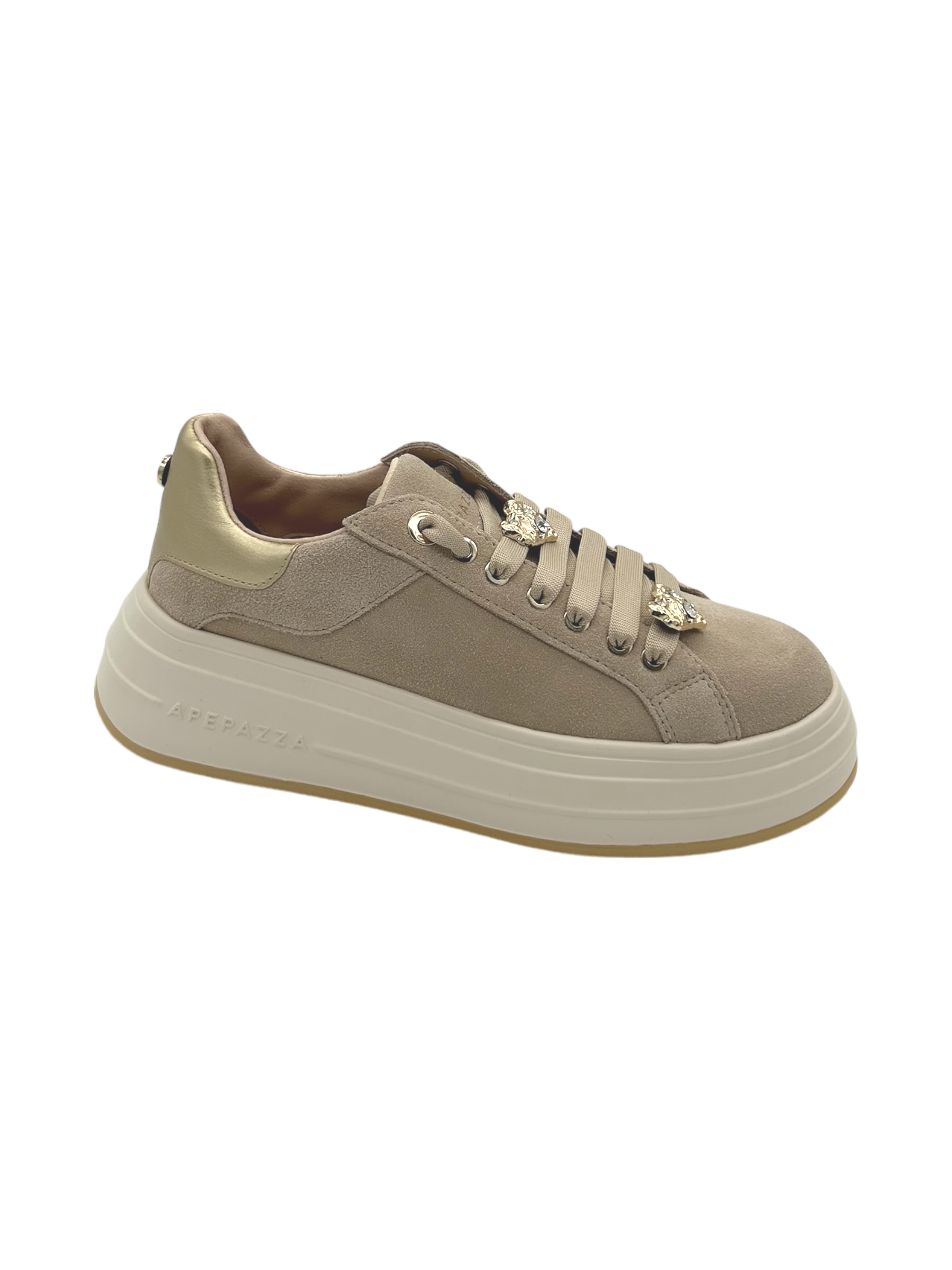 Sneakers donna Apepazza pelle scamosciata Beige - Lucrezia -