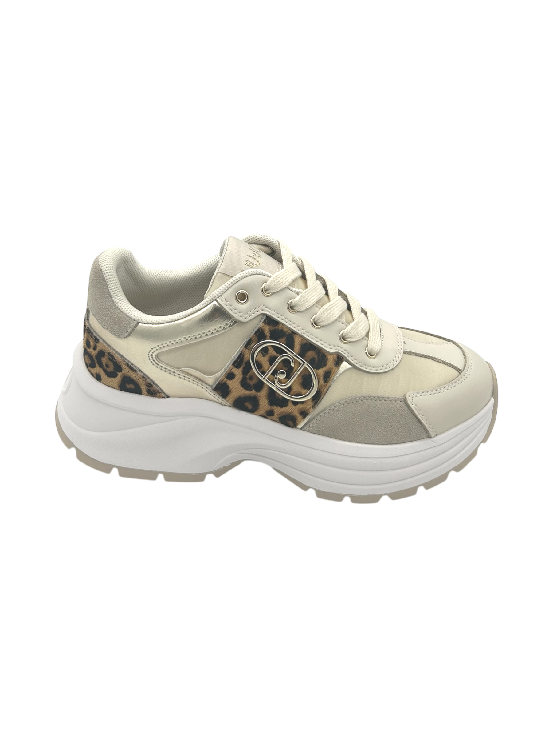 Sneakers pelle LIUJO  Leopard Ivory  - Eva 02 -