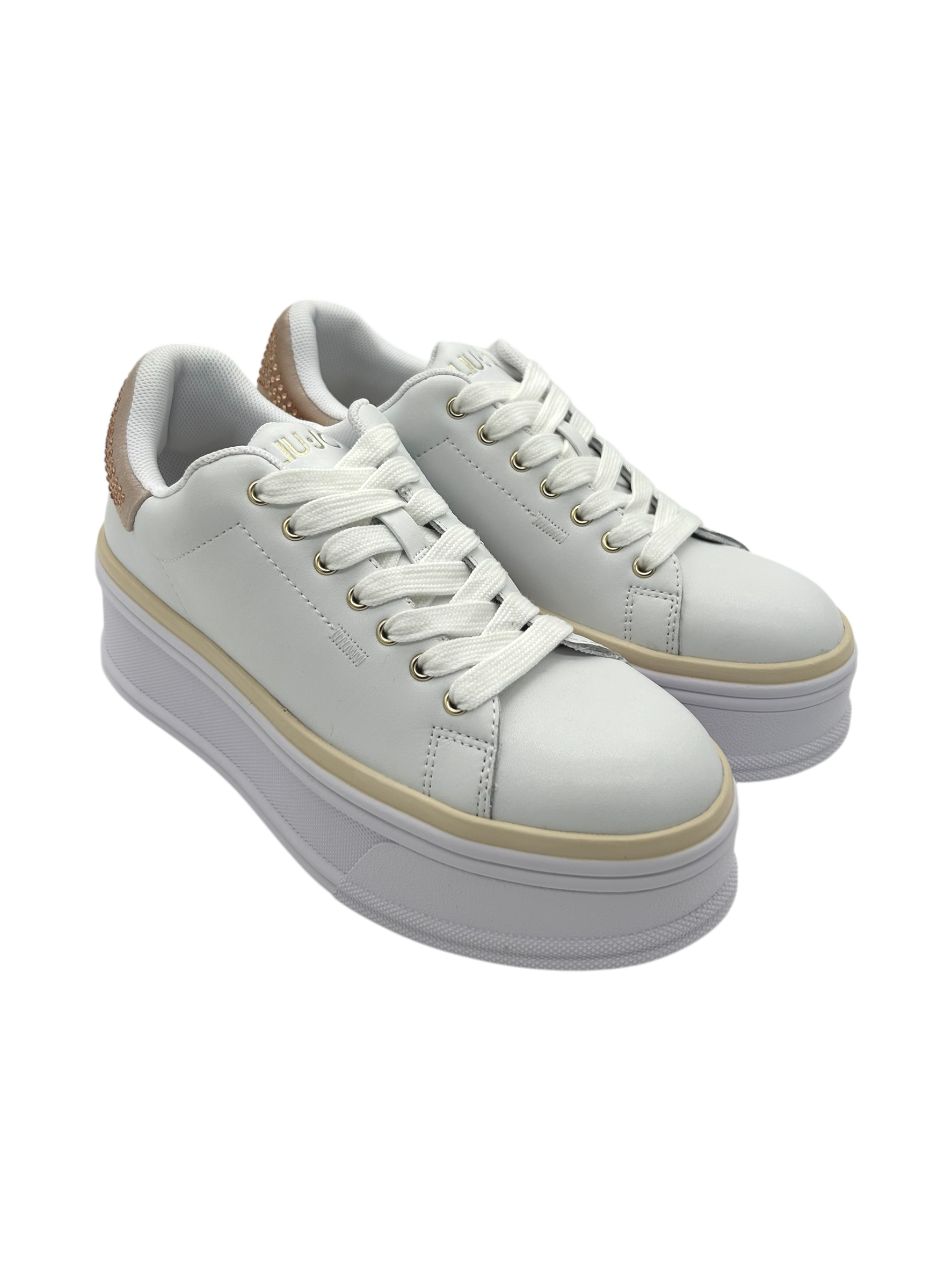 Sneakers pelle LIUJO White Cipria  - Selma 16 -