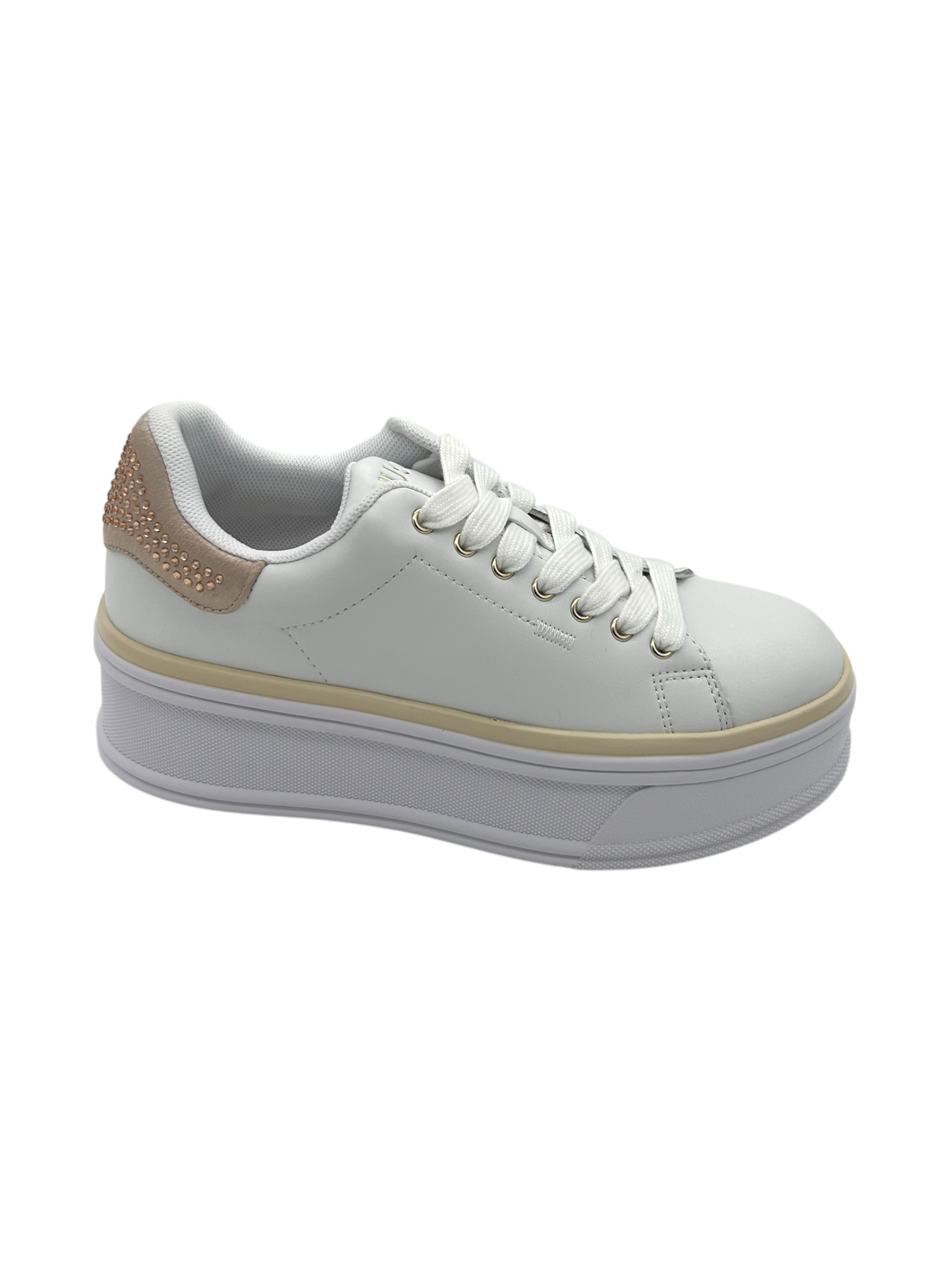 Sneakers pelle LIUJO White Cipria  - Selma 16 -