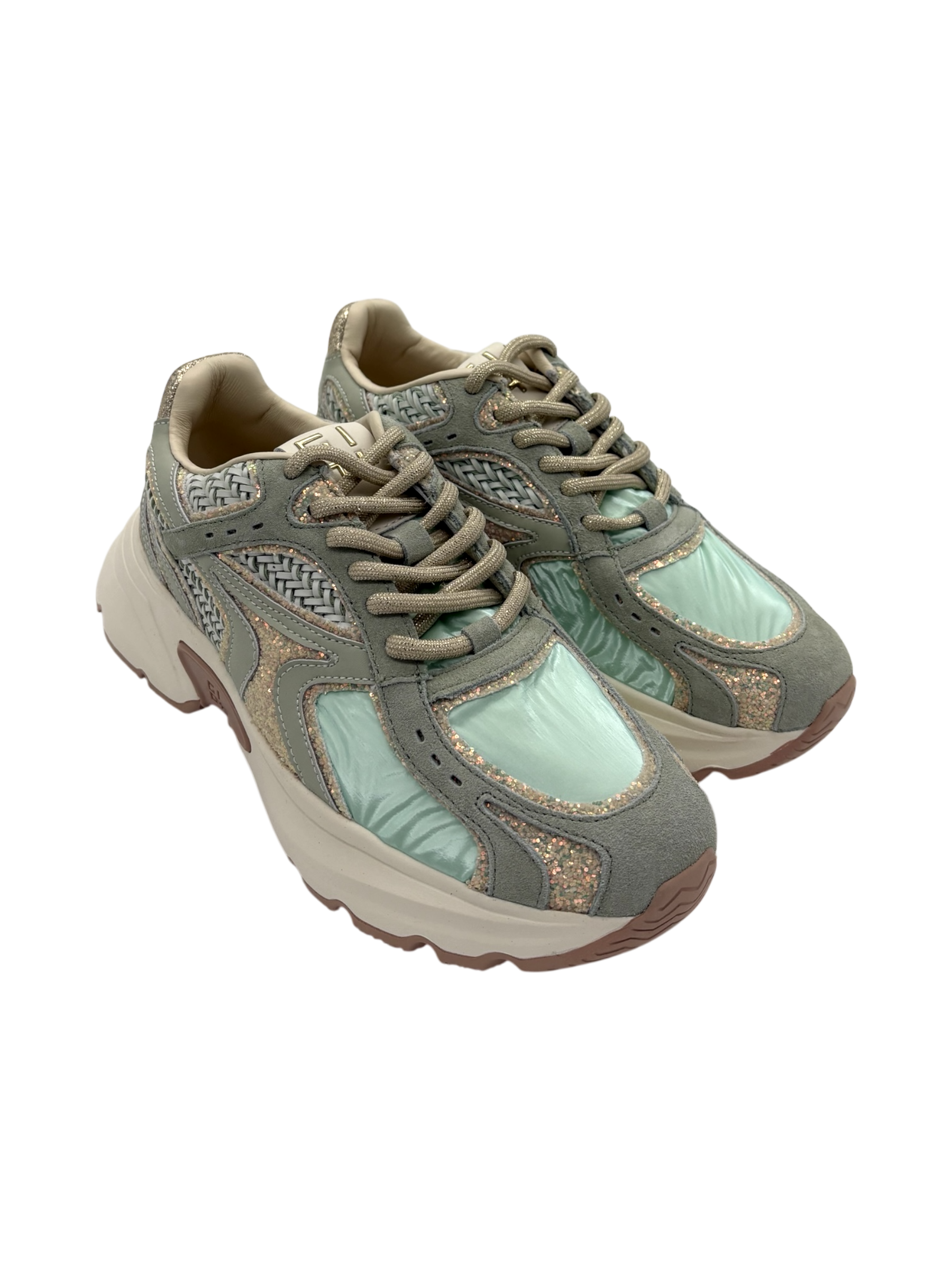 Sneakers pelle donna GIO+ combi Acqua Marina -Dalia 06 -