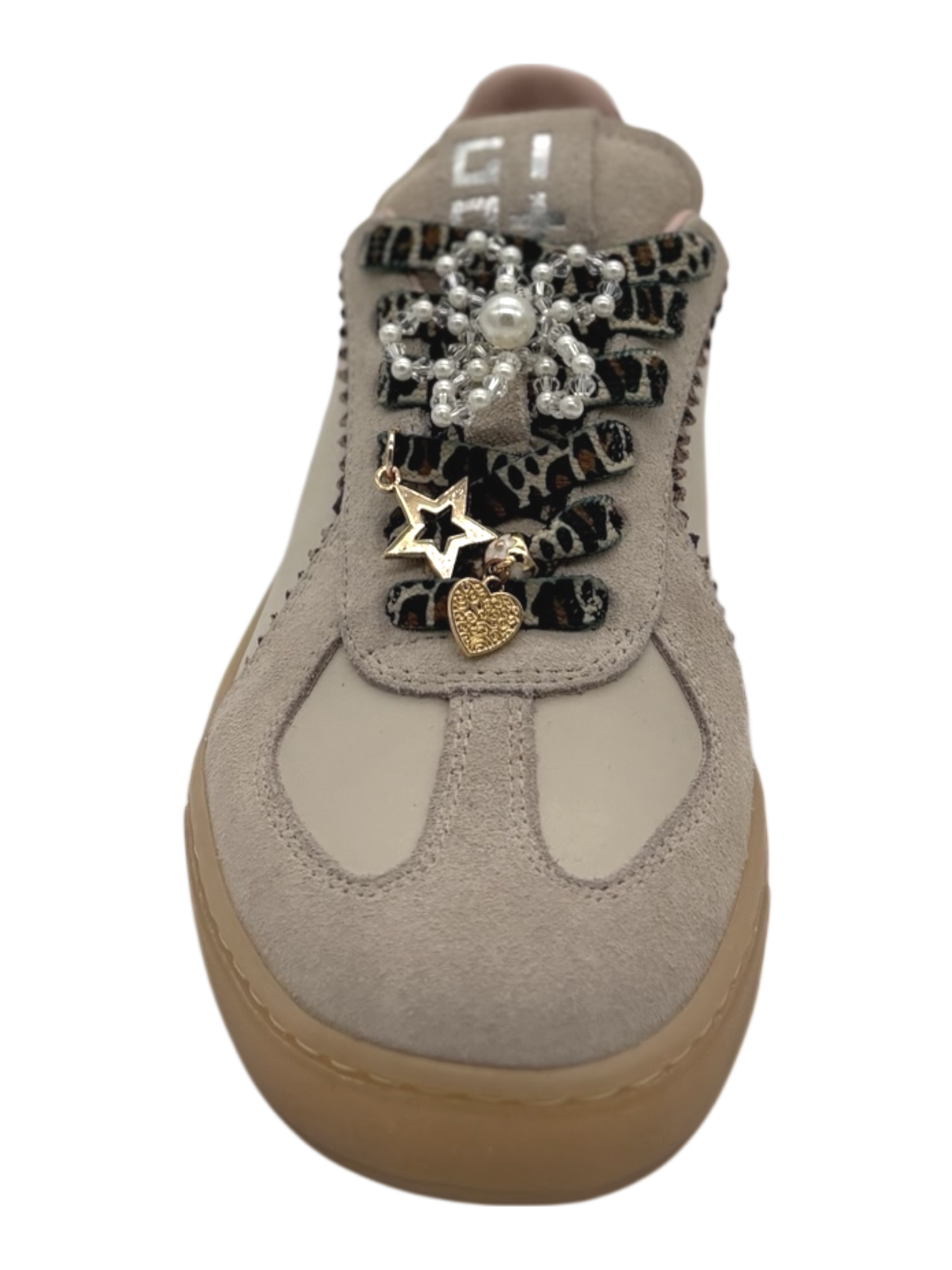 Sneakers pelle donna GIO+ Combi Leopard -Blue 1000 -