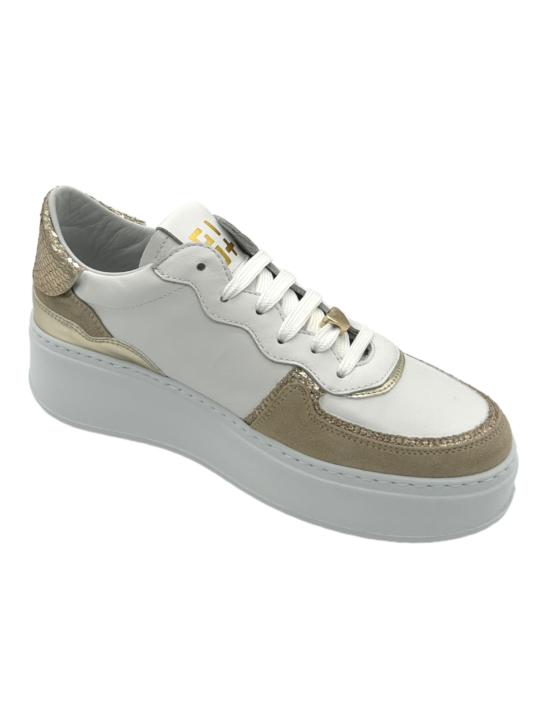 Sneakers pelle donna GIO+ Combi Visione Gold - LUCE 03  -