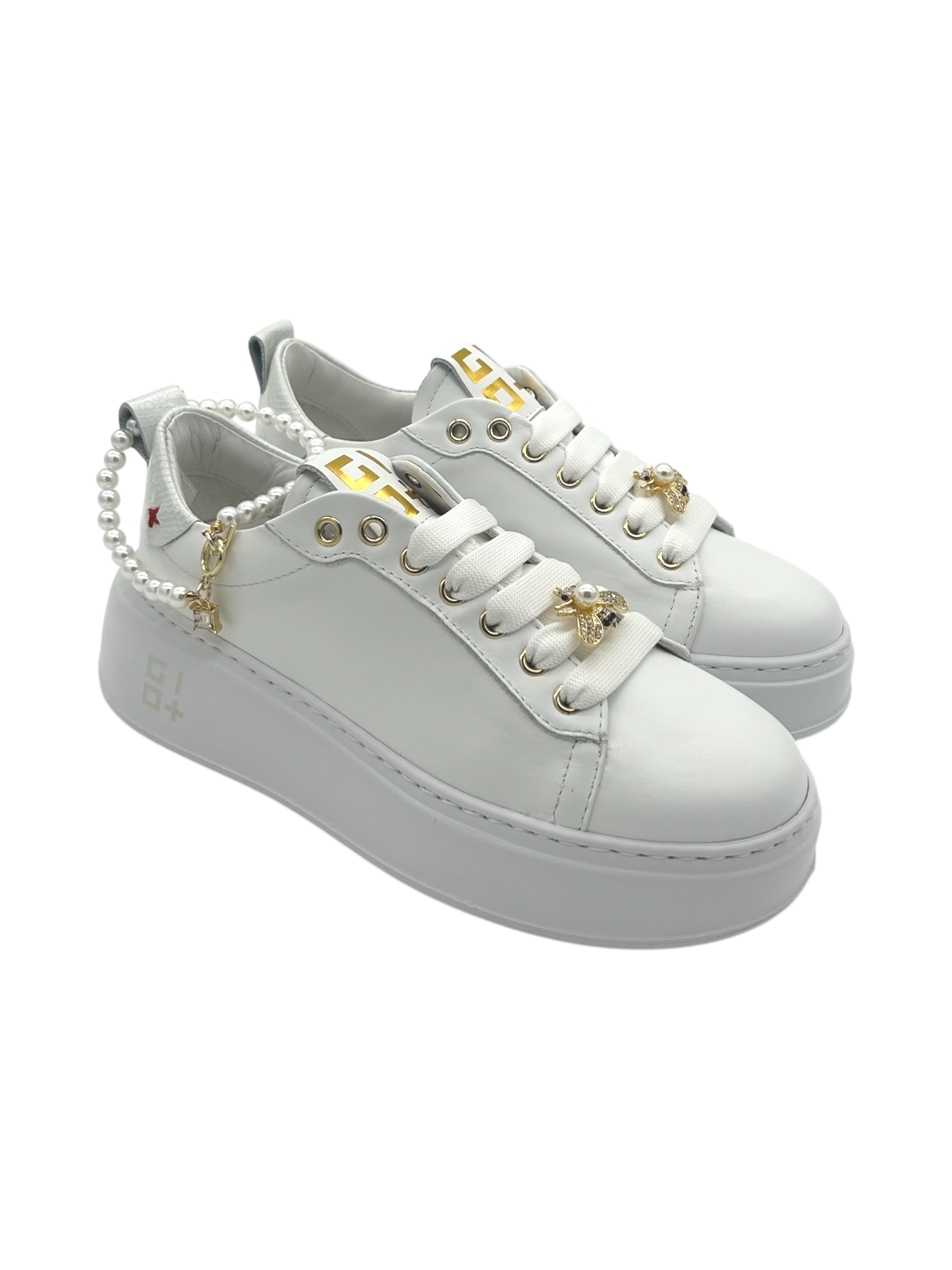 Sneakers pelle donna GIO+ Combi White Perle  - PIA340 A -