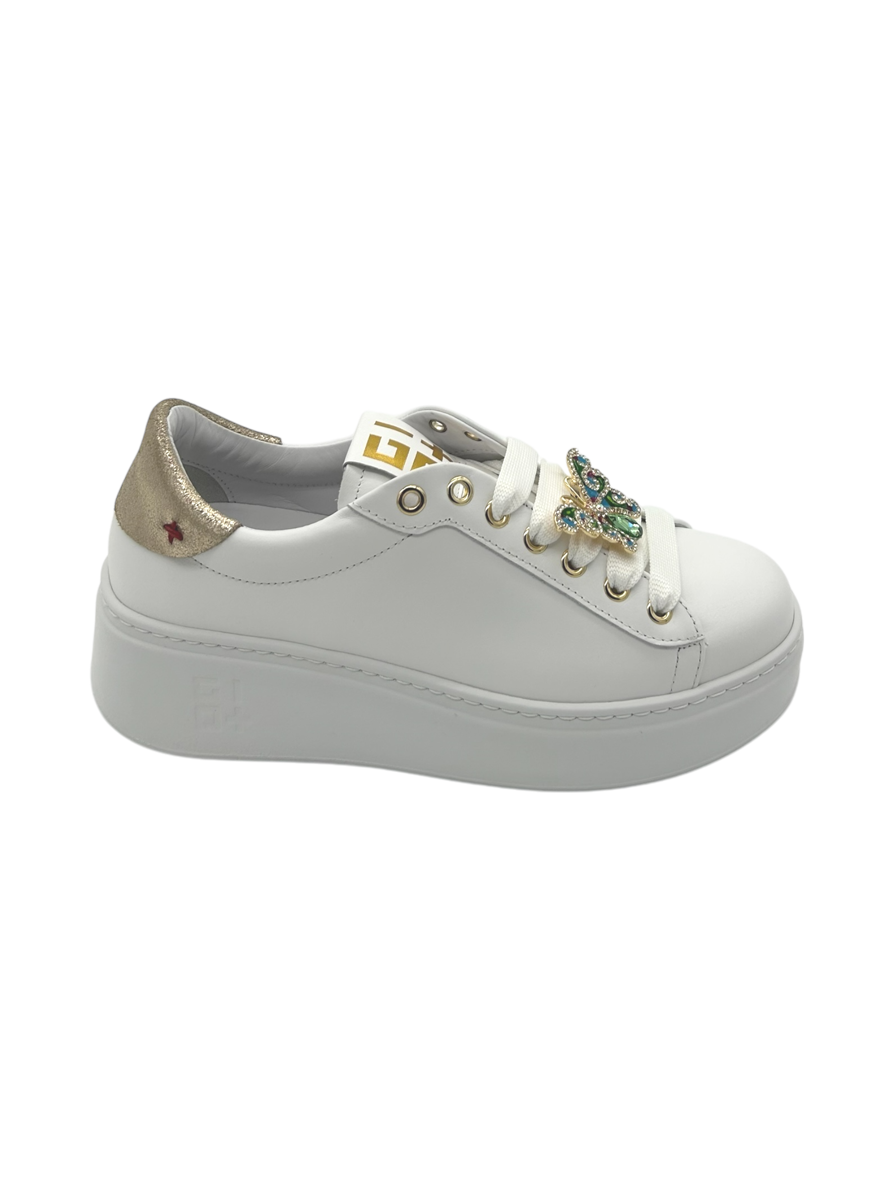 Sneakers pelle donna GIO+ Combi White Platino  - PIA304 C -