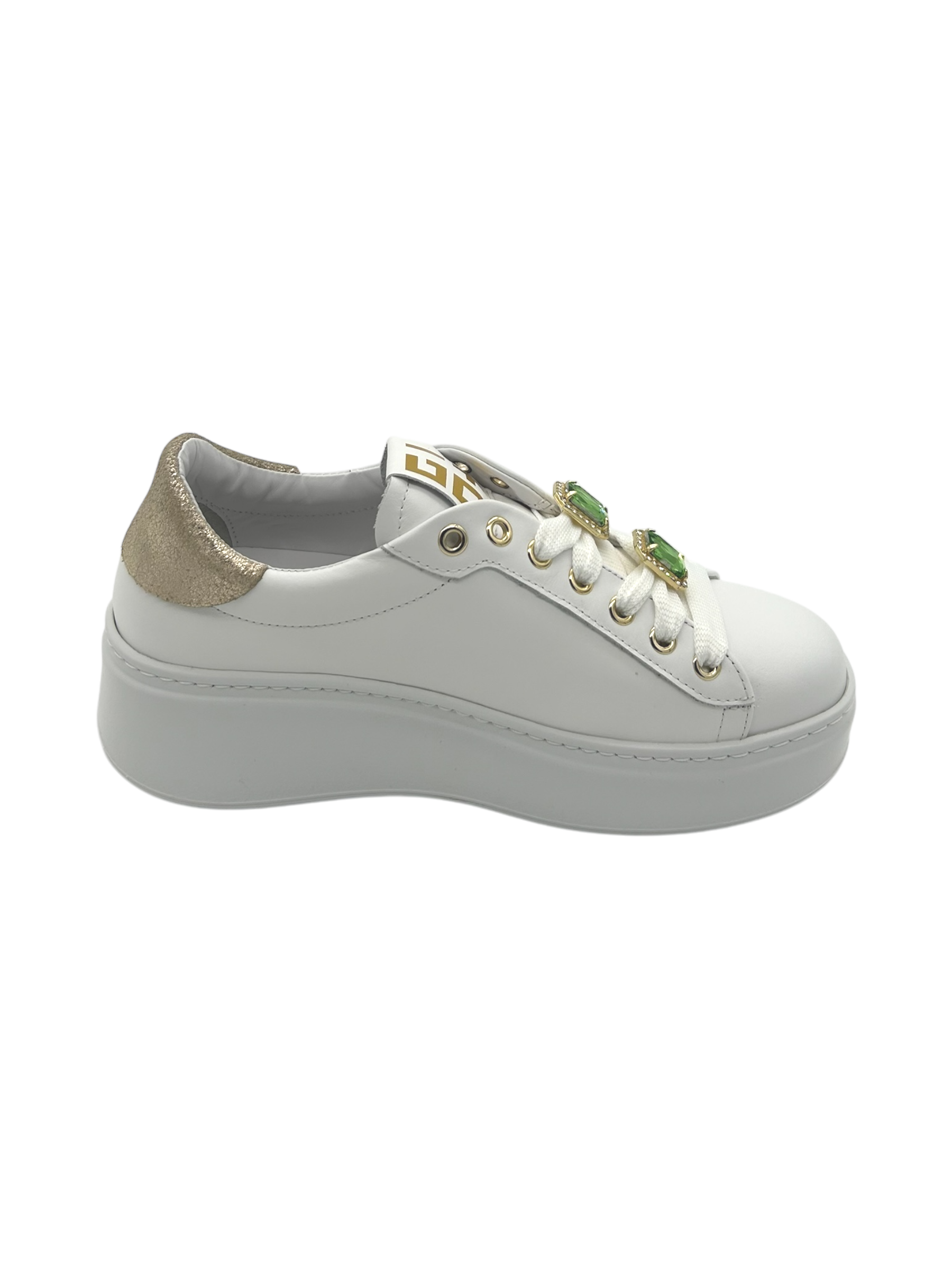 Sneakers pelle donna GIO+ Combi White Platino  - PIA304 C -