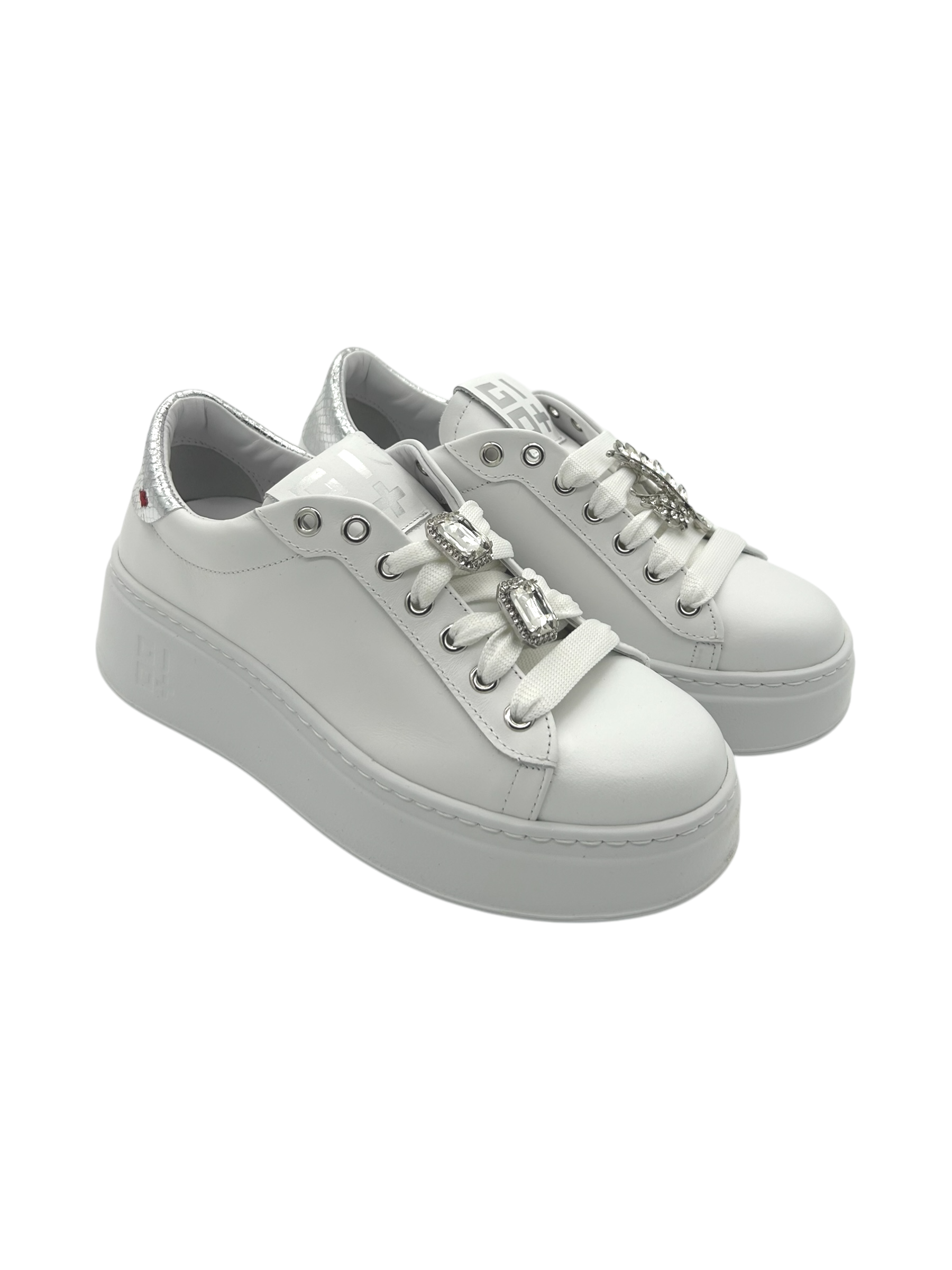 Sneakers pelle donna GIO+ Combi White Silver   - PIA266 A -