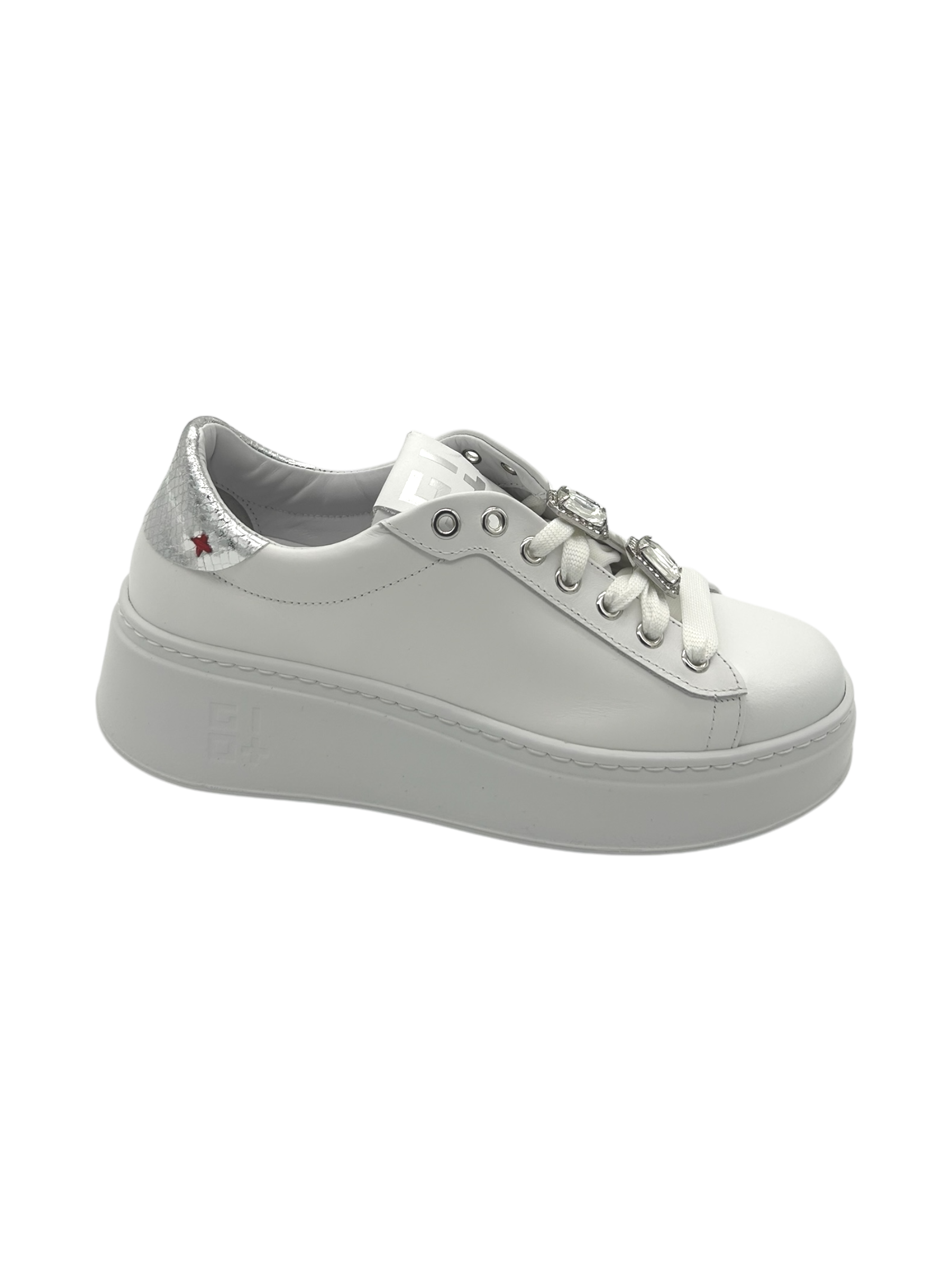 Sneakers pelle donna GIO+ Combi White Silver   - PIA266 A -