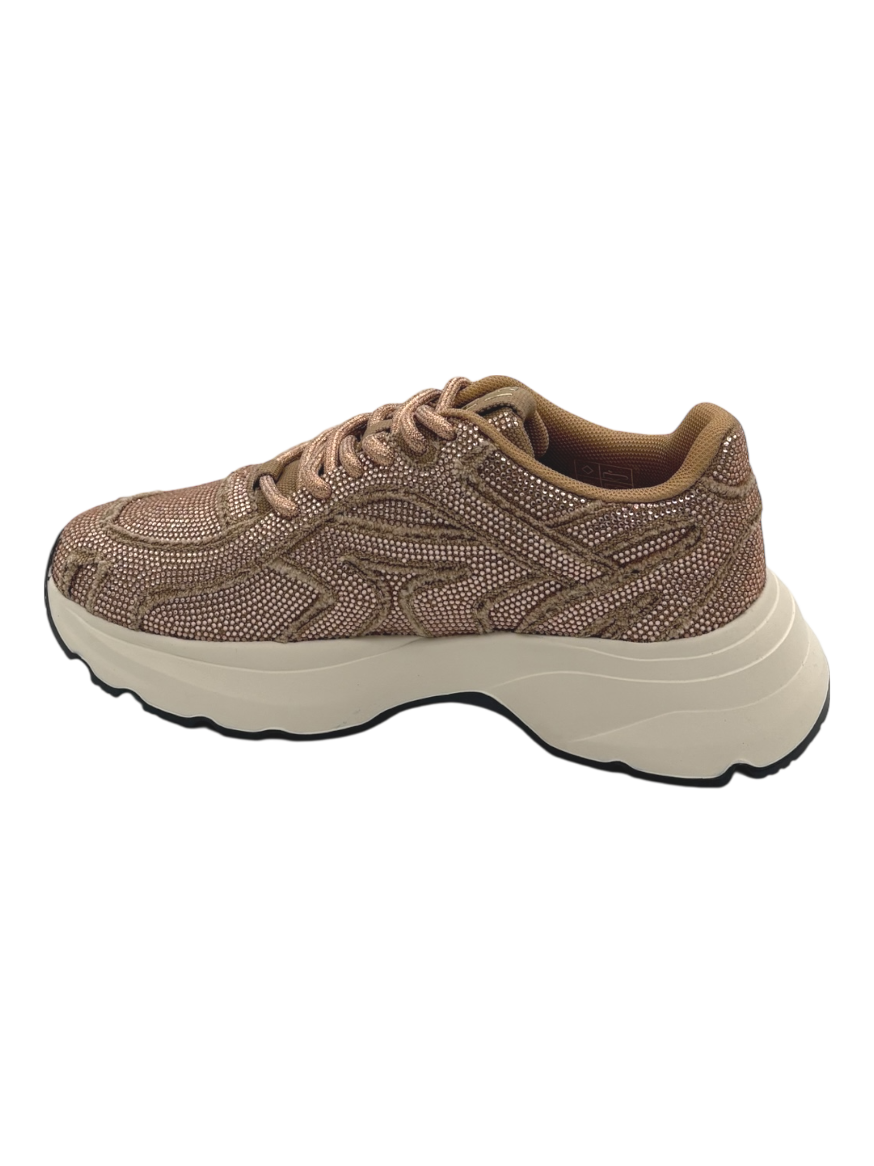 Sneakers pelle donna GIO+ Strass Rosè -Dalia 01 -