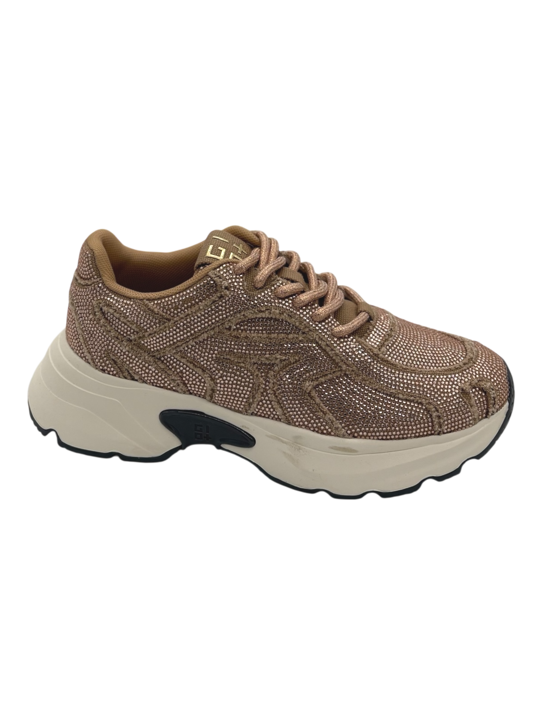 Sneakers pelle donna GIO+ Strass Rosè -Dalia 01 -