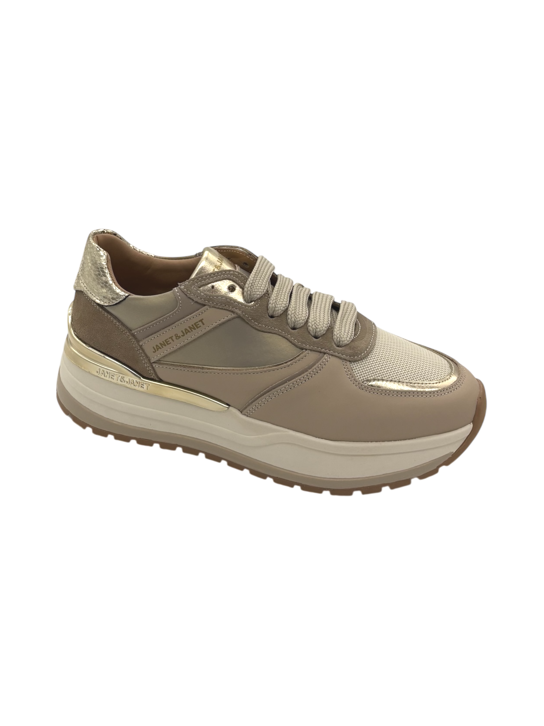 Sneakers pelle donna Janet & Janet Beige - J411 -