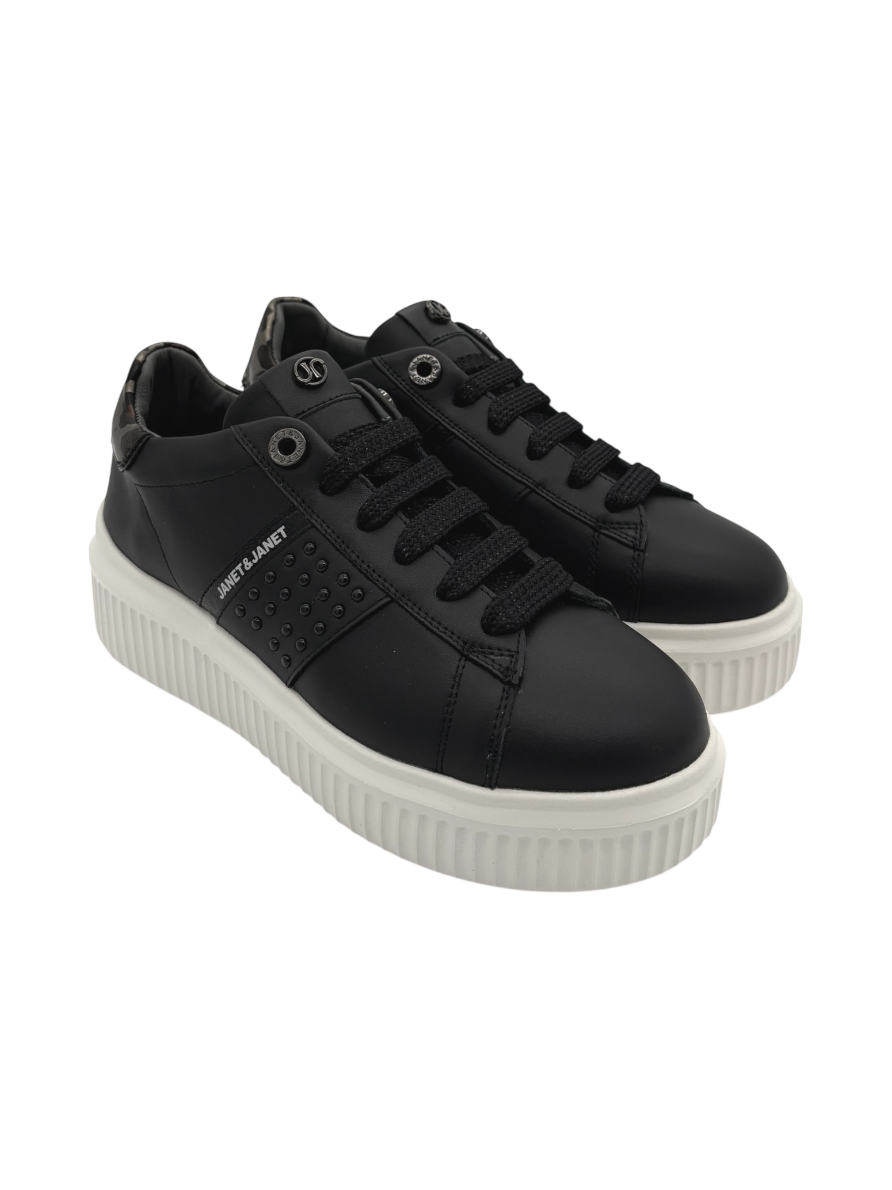 Sneakers pelle donna Janet & Janet Black -J400-