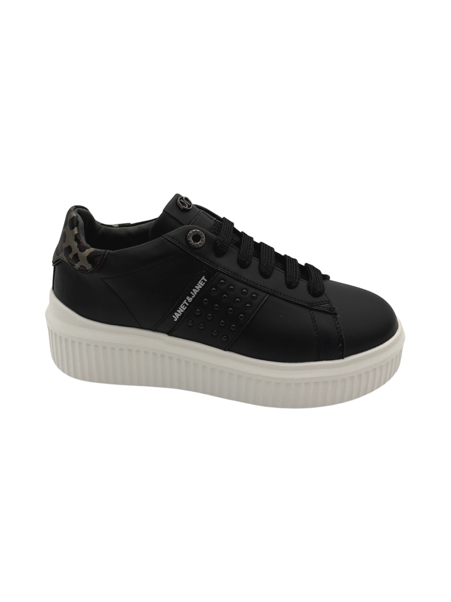 Sneakers pelle donna Janet & Janet Black -J400-