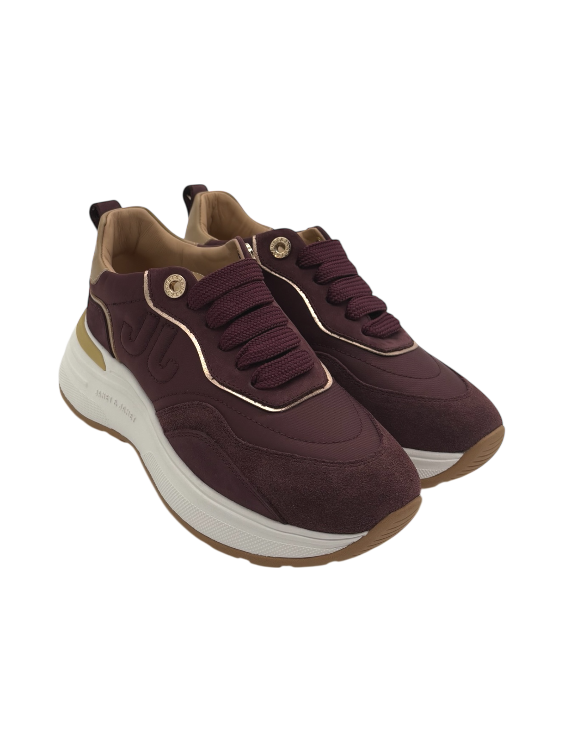 Sneakers pelle donna Janet & Janet Bordeaux -J382-