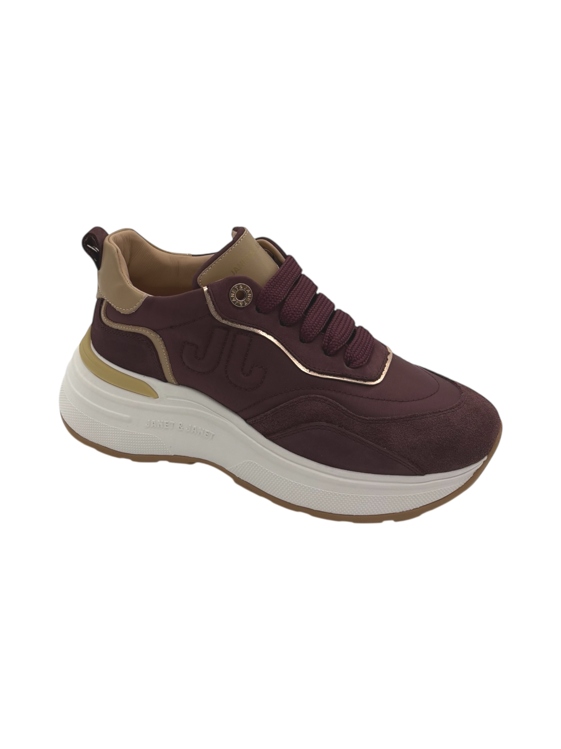 Sneakers pelle donna Janet & Janet Bordeaux -J382-